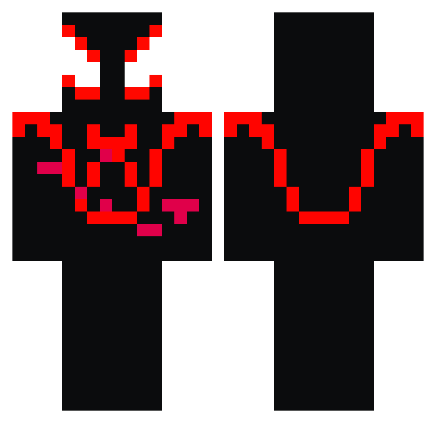 Maastery Minecraft skin, front and back view