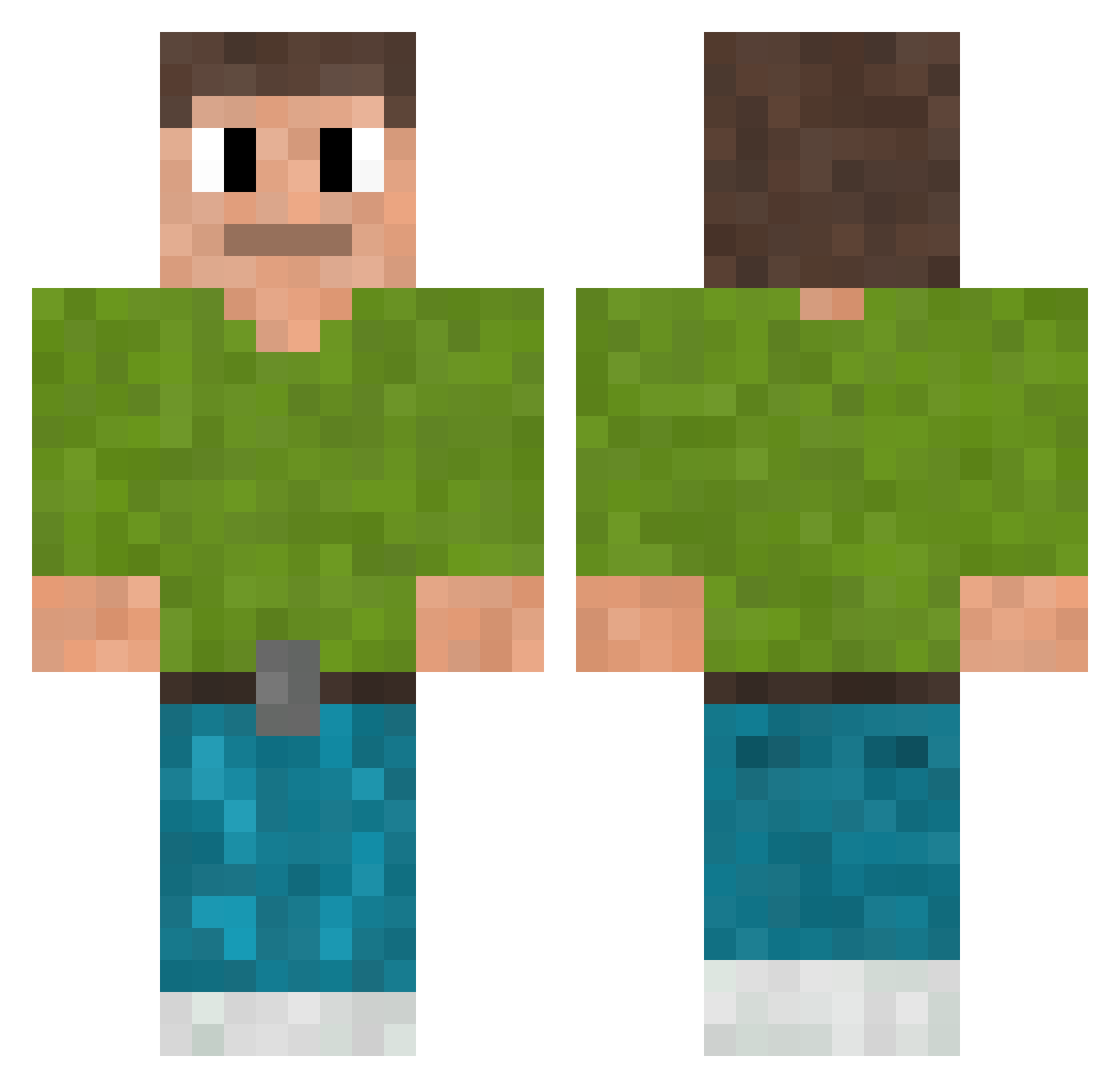 MyceliumPickaxe Minecraft skin, front and back view