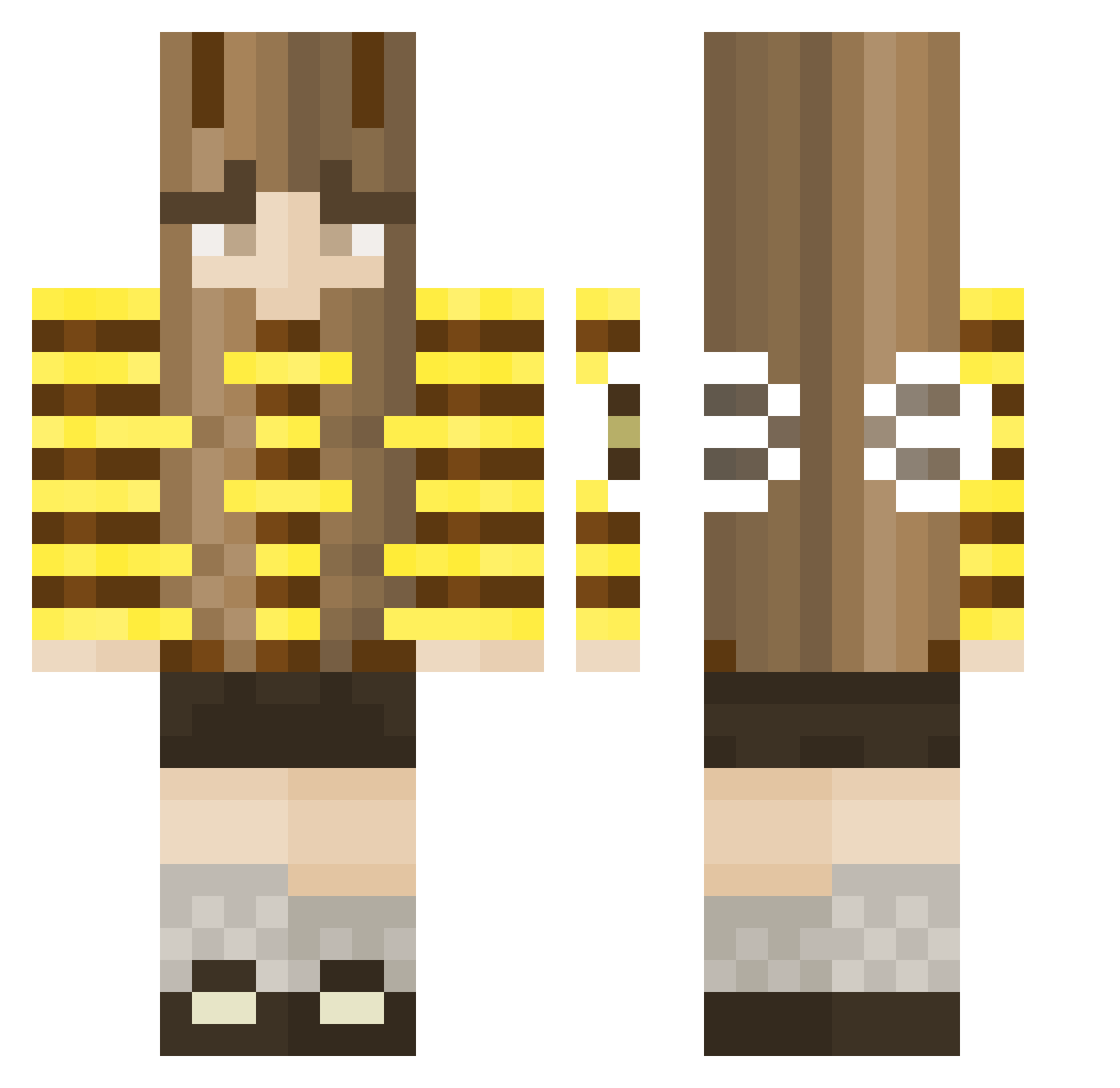FindingMyDad Minecraft skin, front and back view