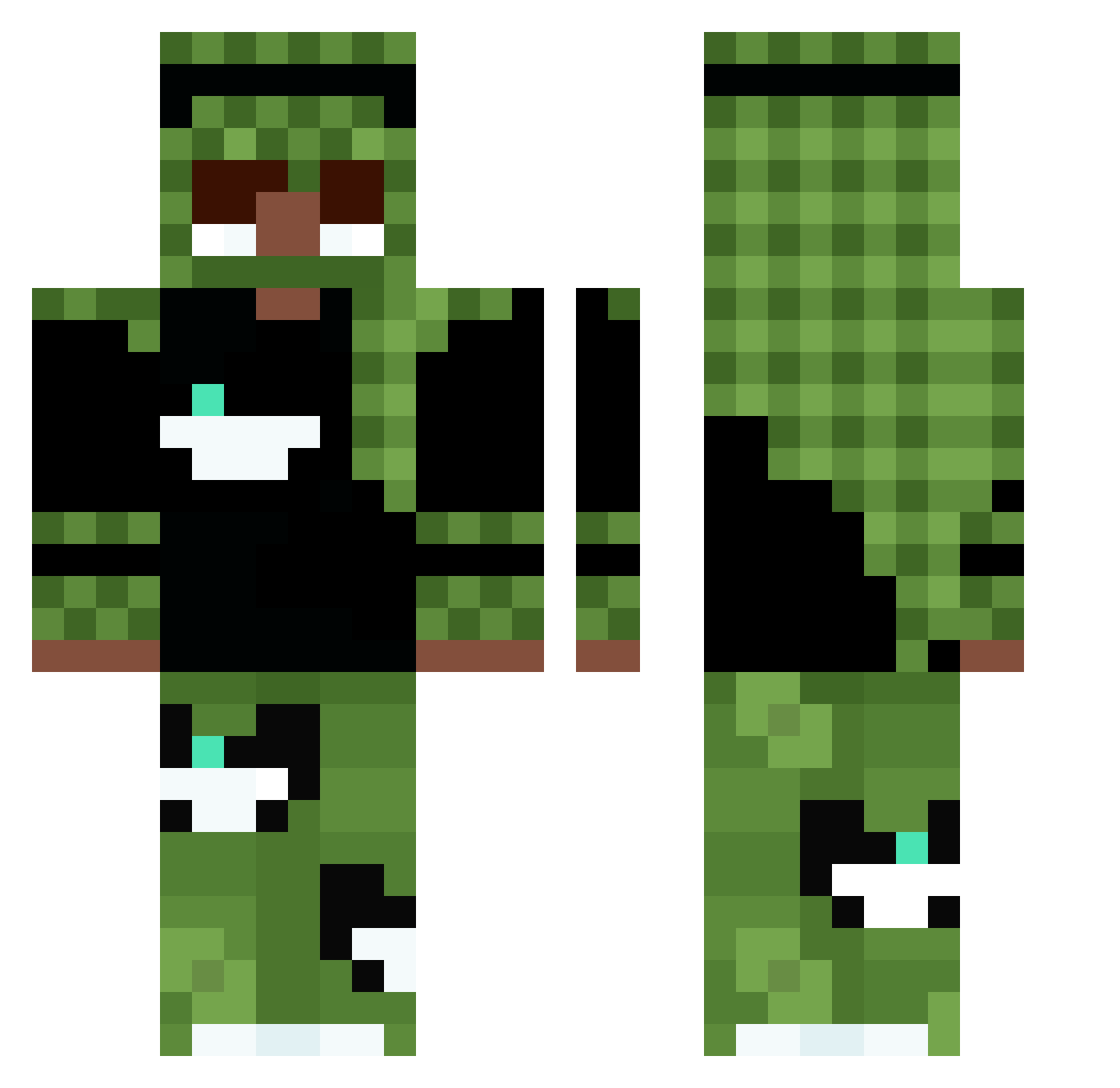 SweeTzi8 Minecraft skin, front and back view
