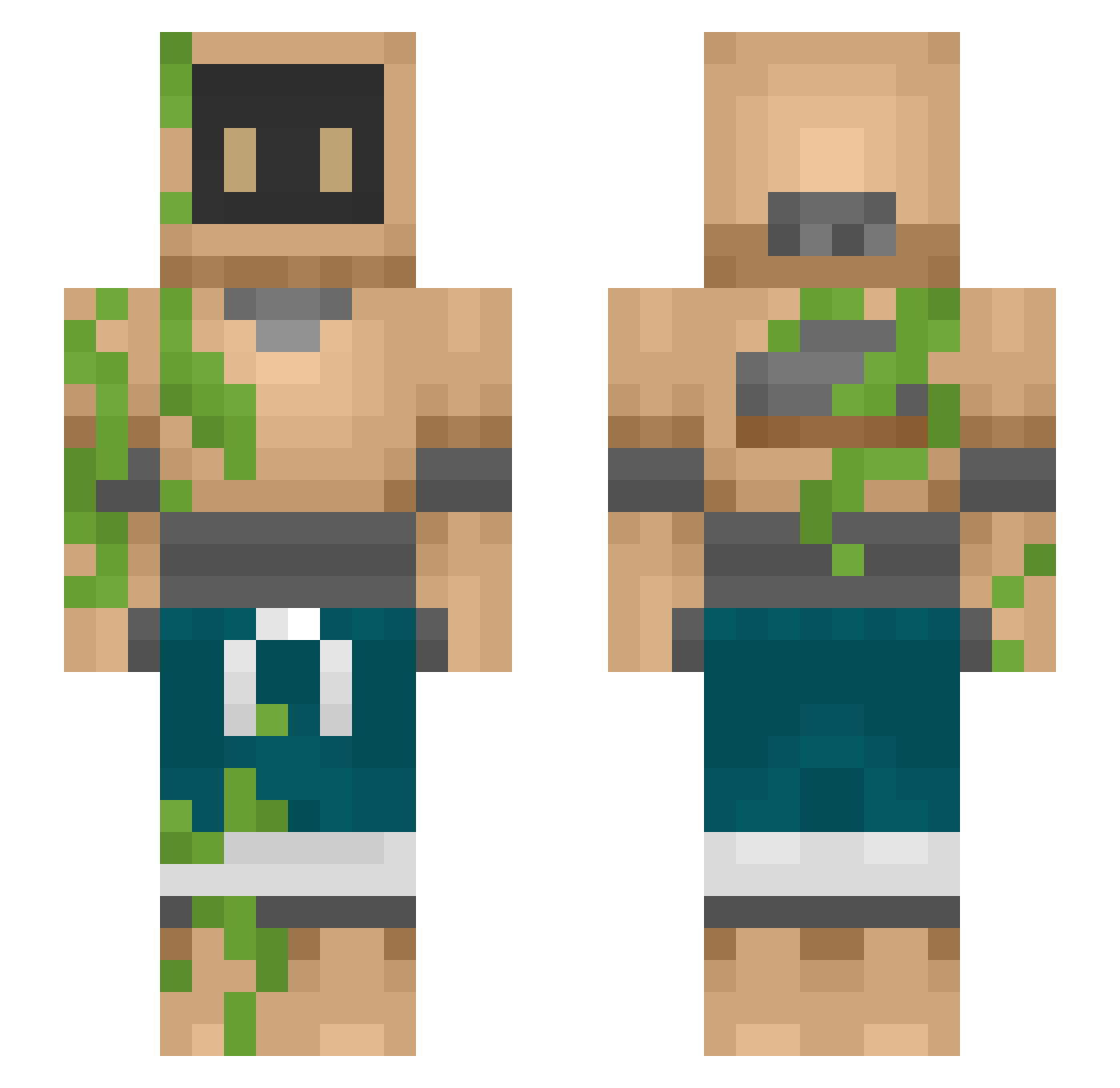 ItsVeriBOT Minecraft skin, front and back view