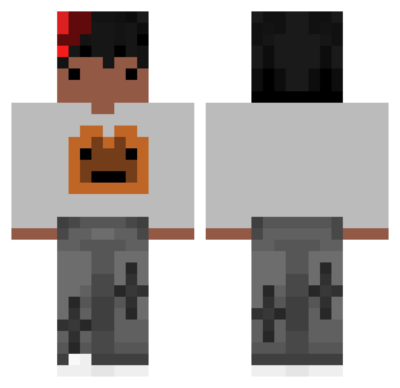 Tezzzzy Minecraft skin, front and back view