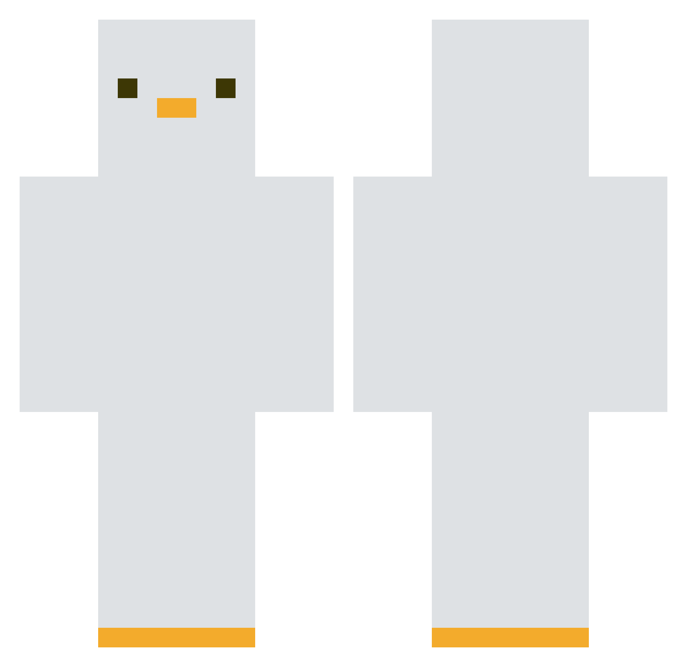 Takiiii_ Minecraft skin, front and back view