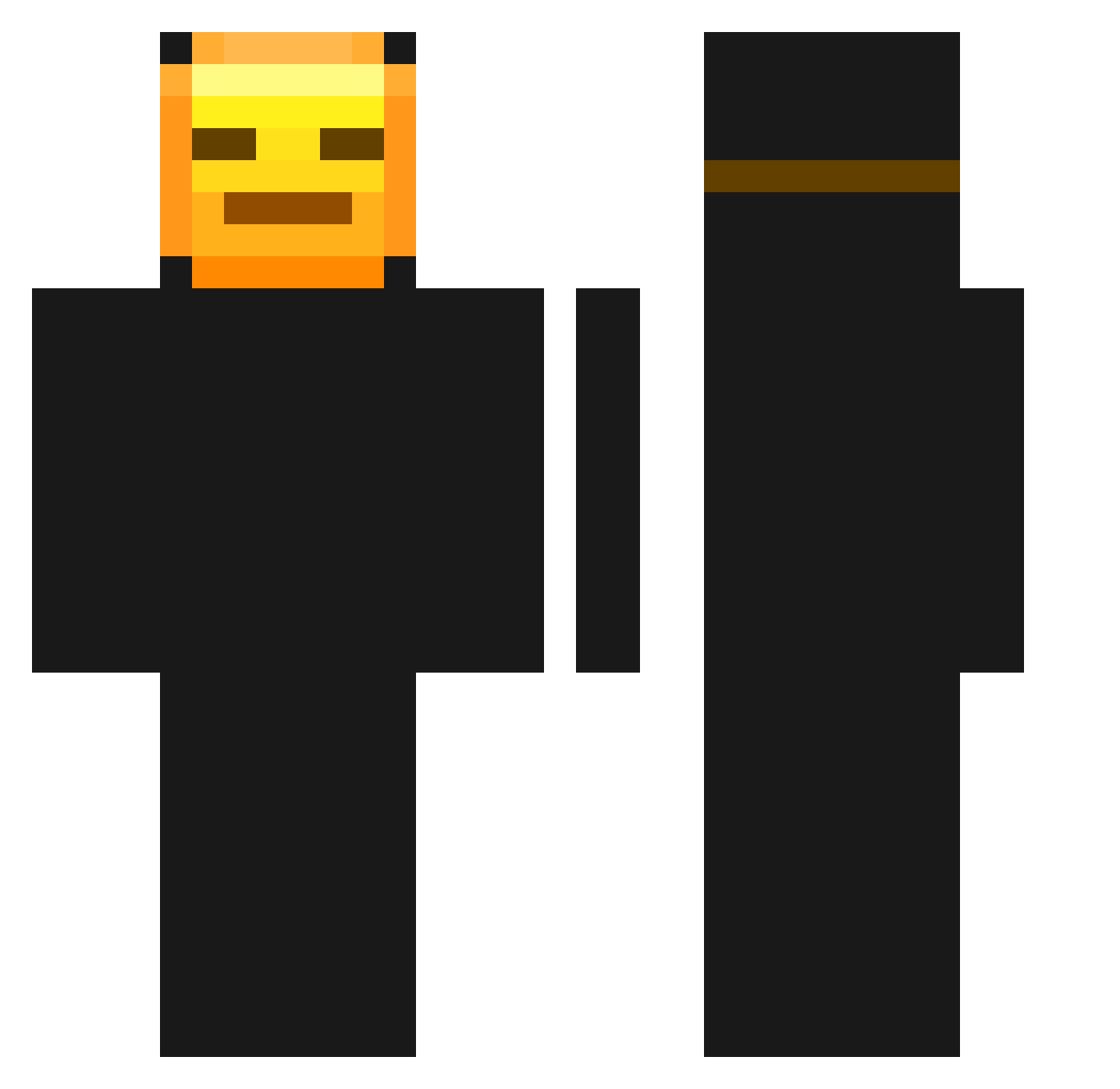 reIssued Minecraft skin, front and back view