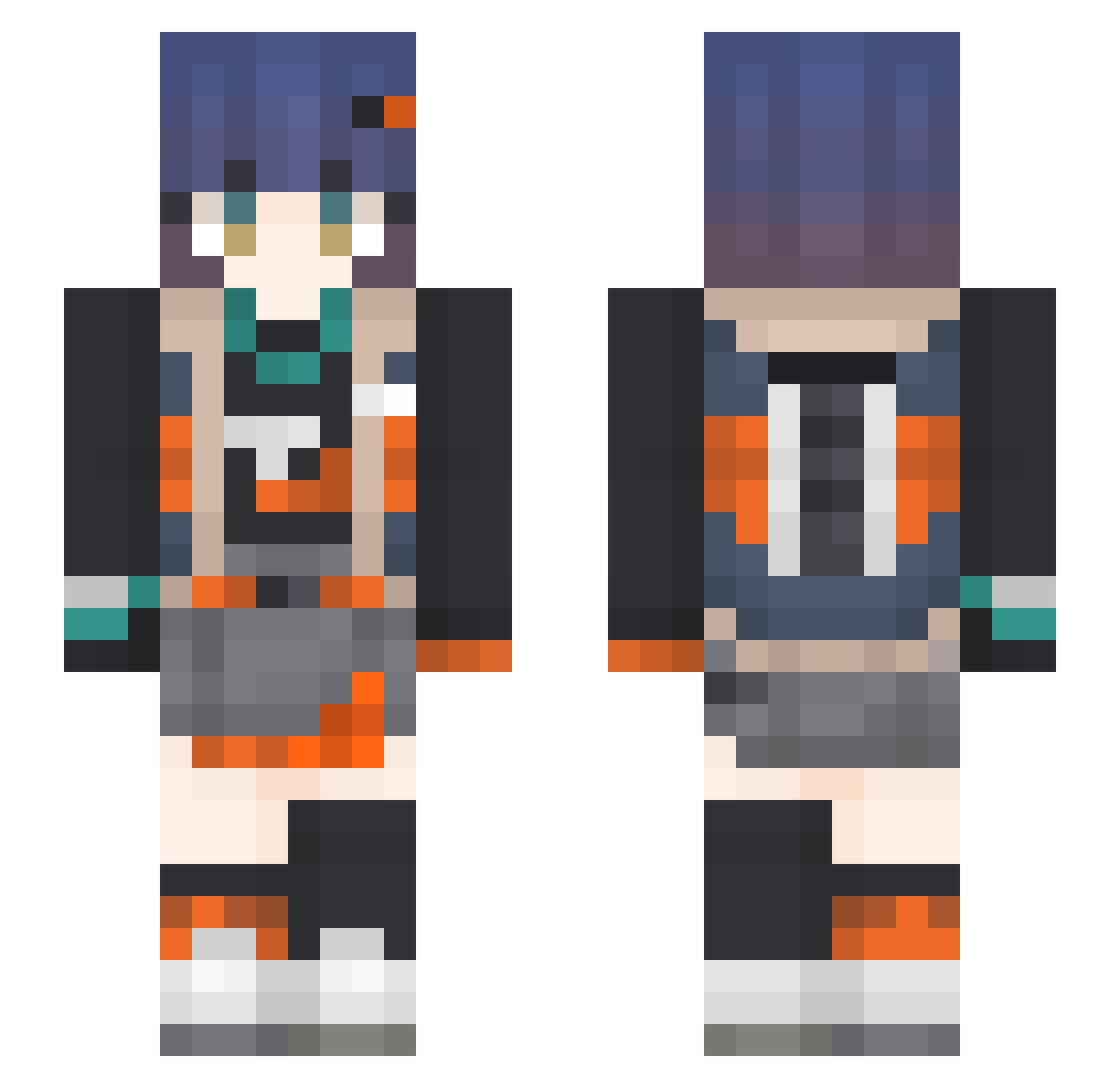 Arame_Xd Minecraft skin, front and back view