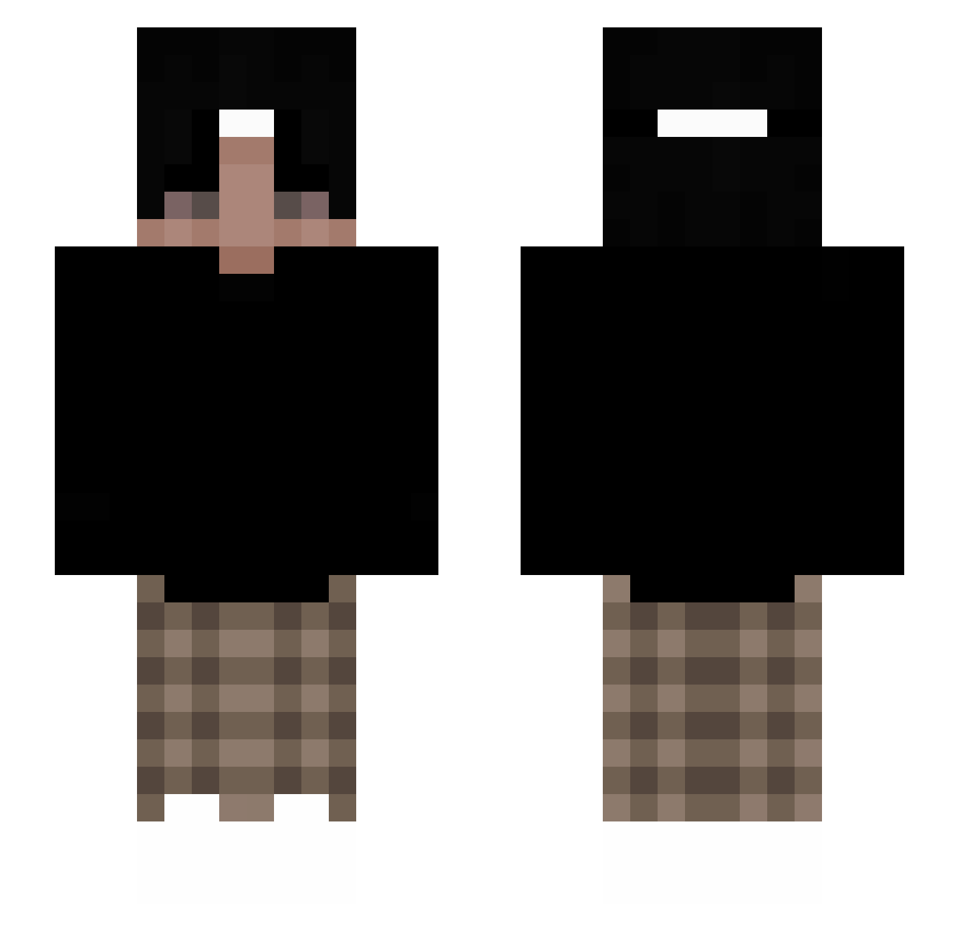 Pouke Minecraft skin, front and back view