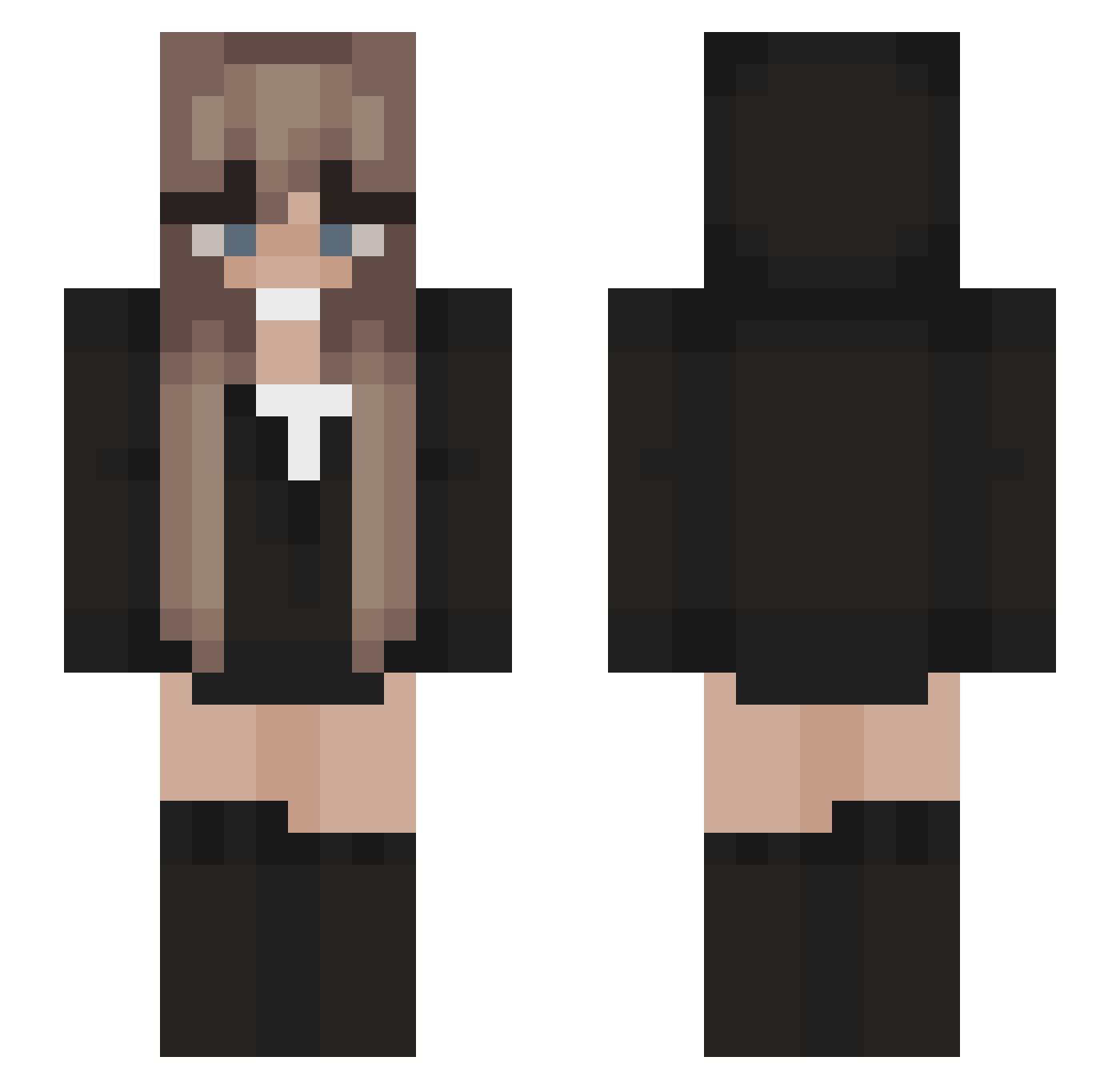 mrneast Minecraft skin, front and back view