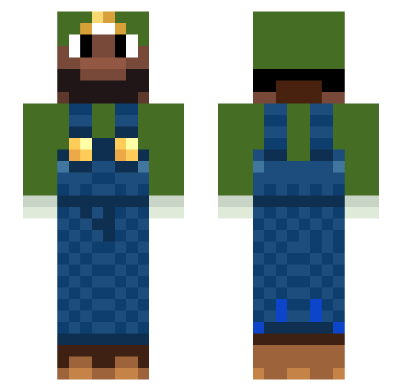 strady Minecraft skin, front and back view