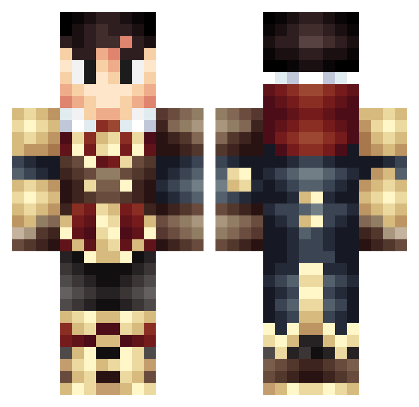 Gatovegan0 Minecraft skin, front and back view