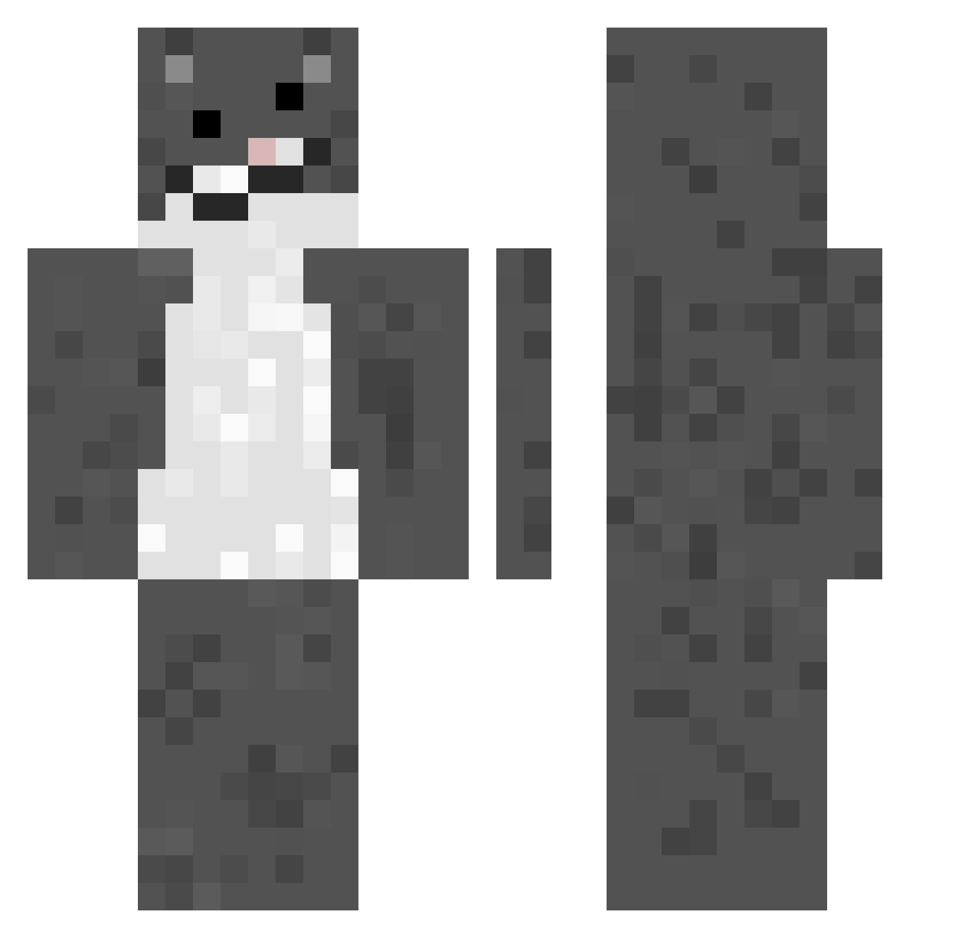 Tlnke Minecraft skin, front and back view