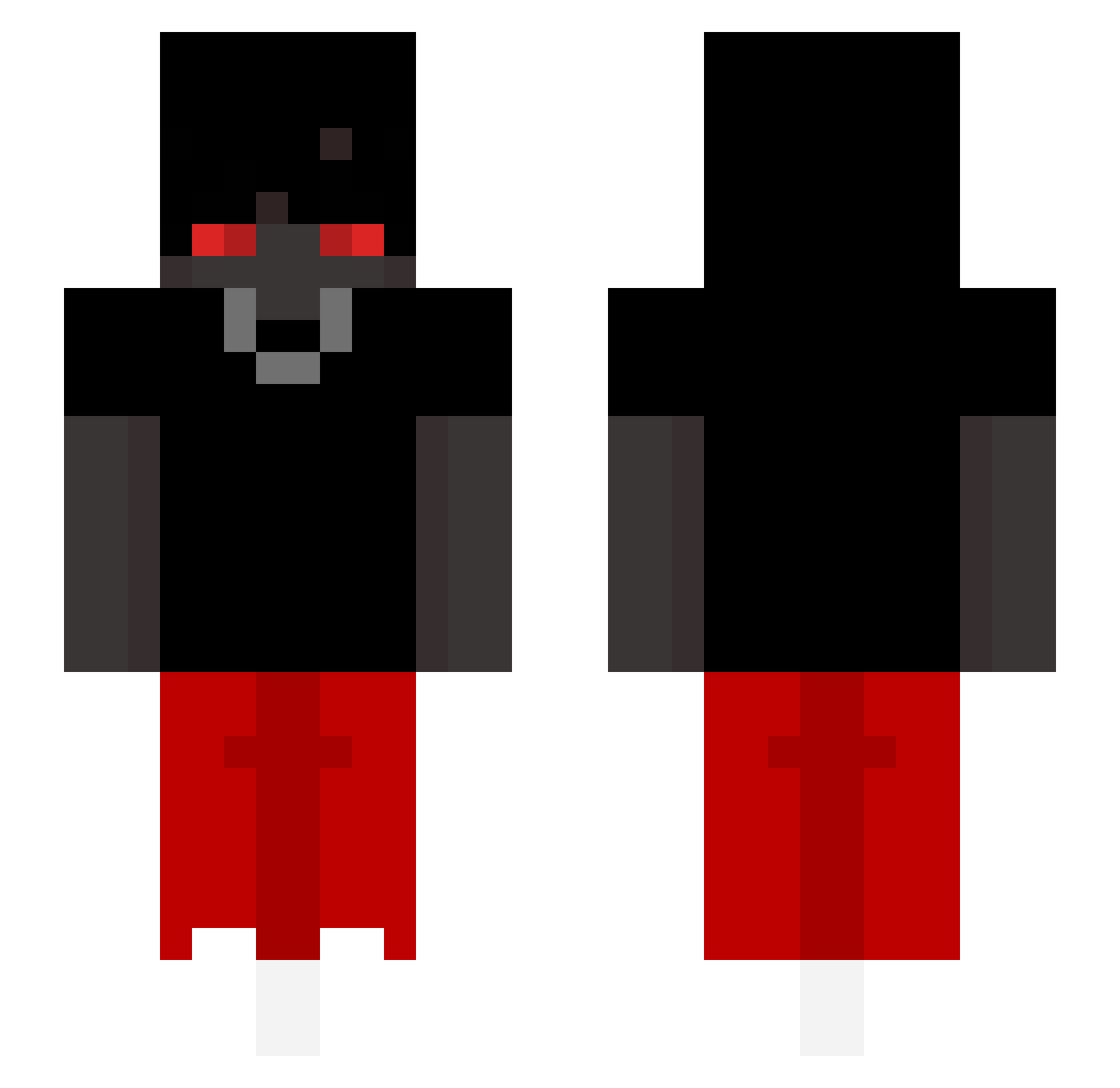 0xay Minecraft skin, front and back view