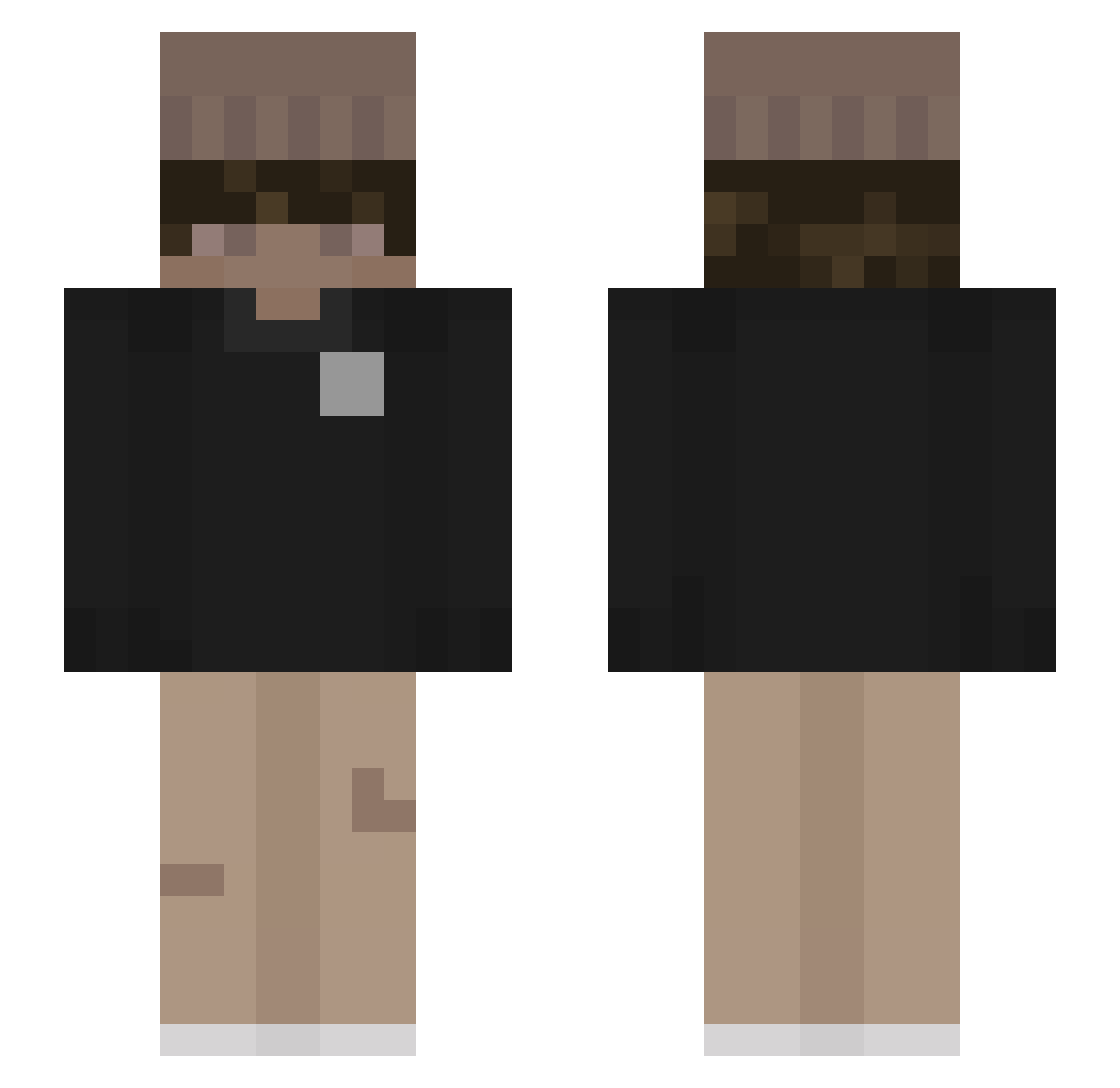 Sylinger Minecraft skin, front and back view