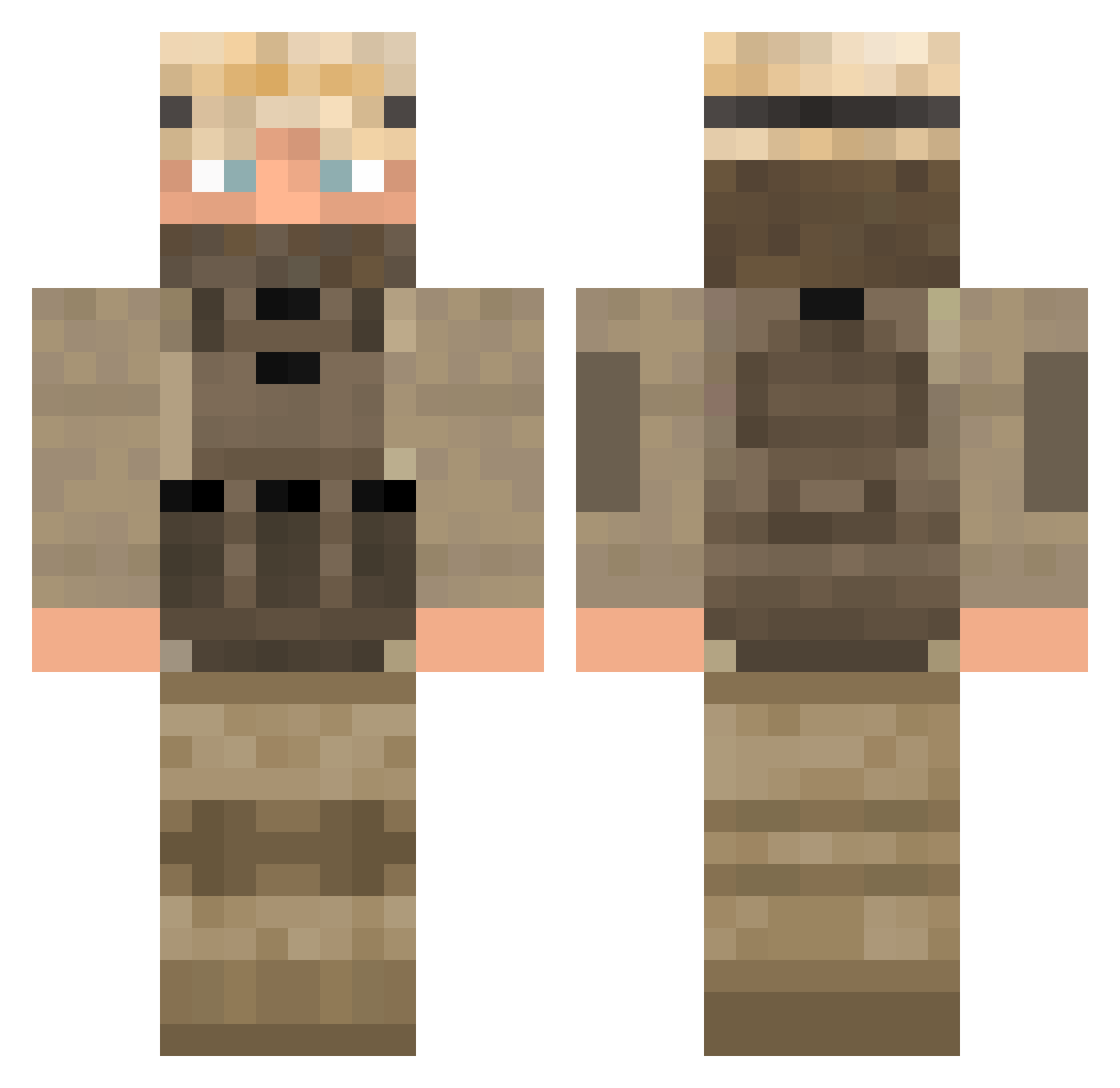 kasspig Minecraft skin, front and back view