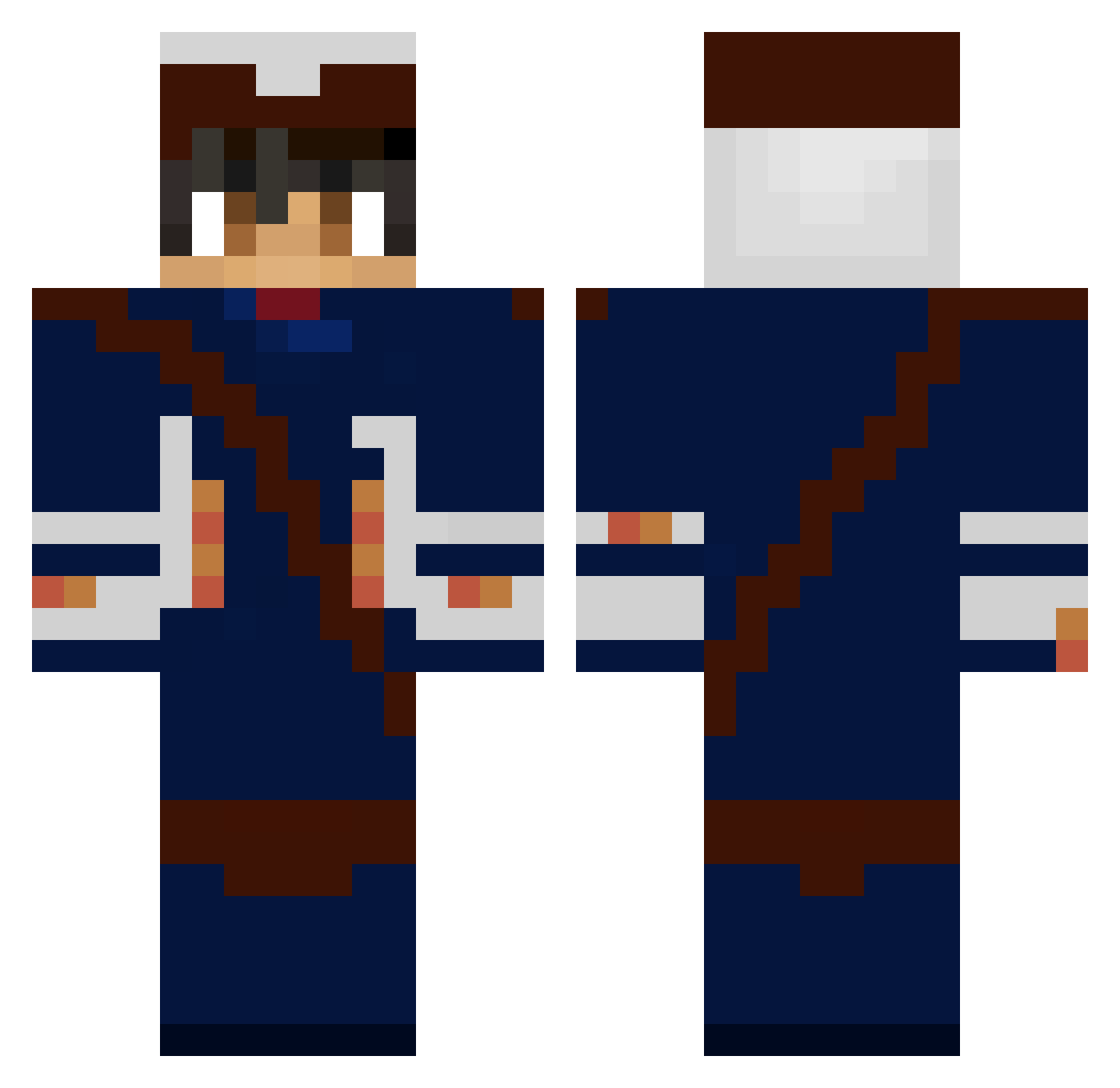1210JY Minecraft skin, front and back view