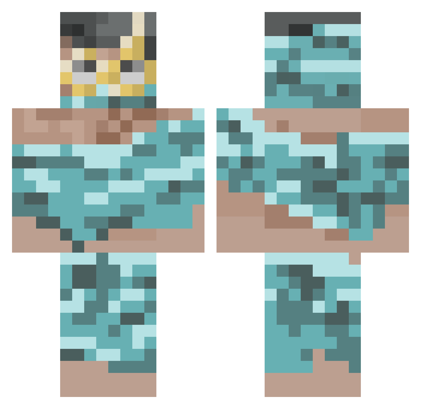 ReptileOne23 Minecraft skin, front and back view