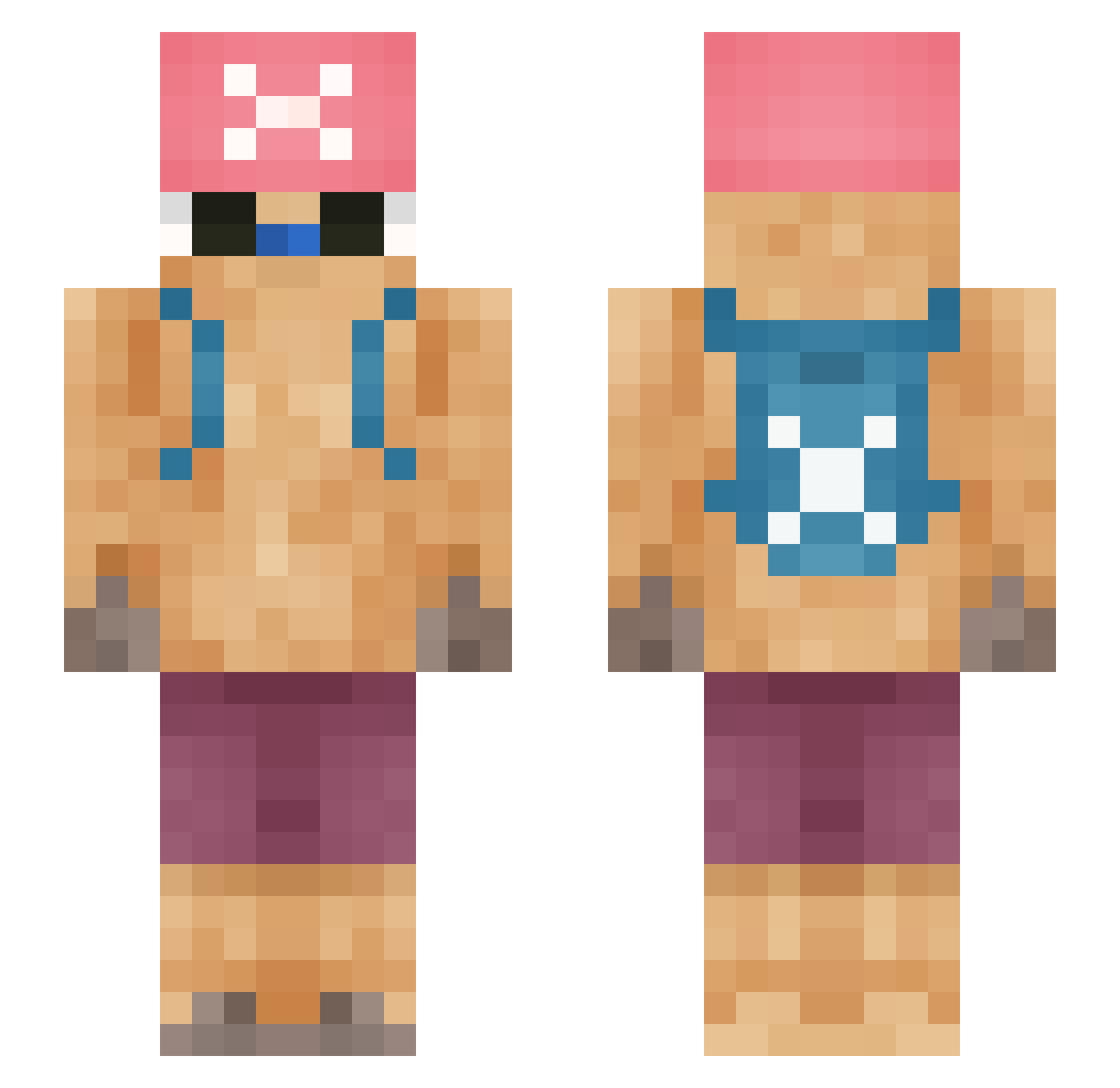 TendieWiz Minecraft skin, front and back view