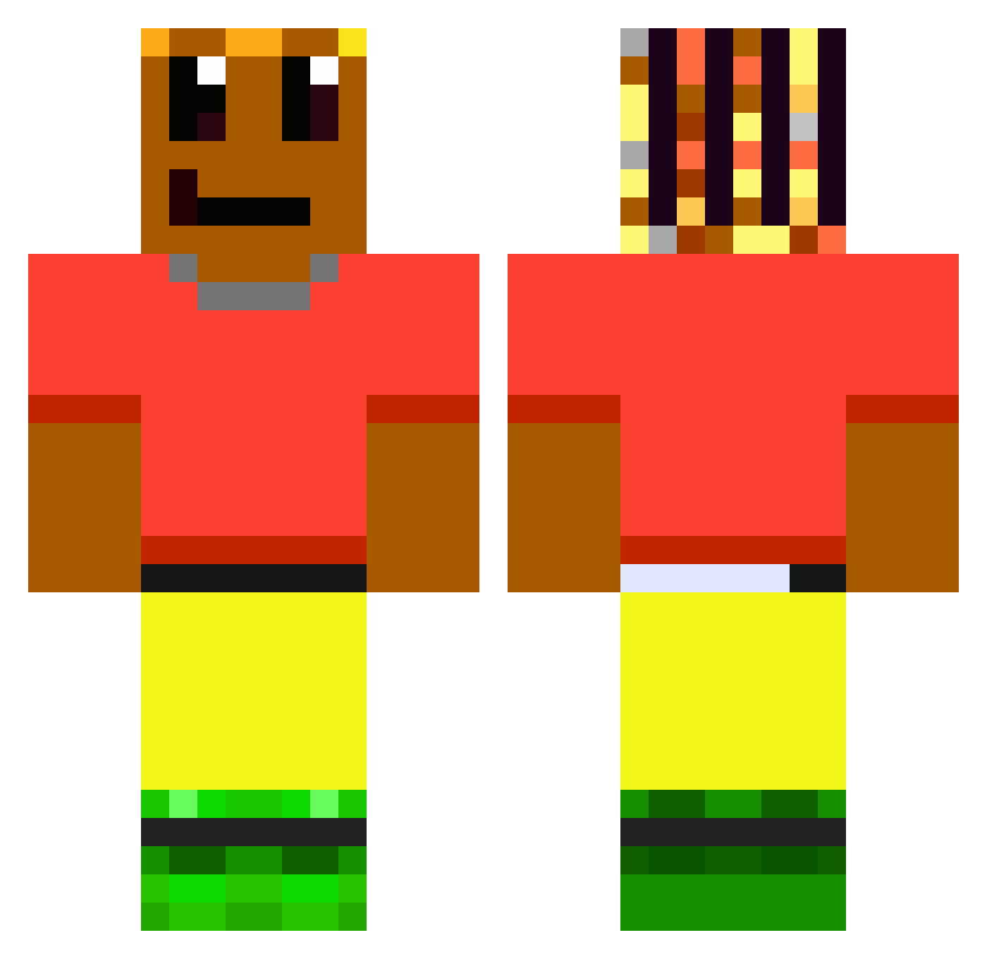 Samani Minecraft skin, front and back view