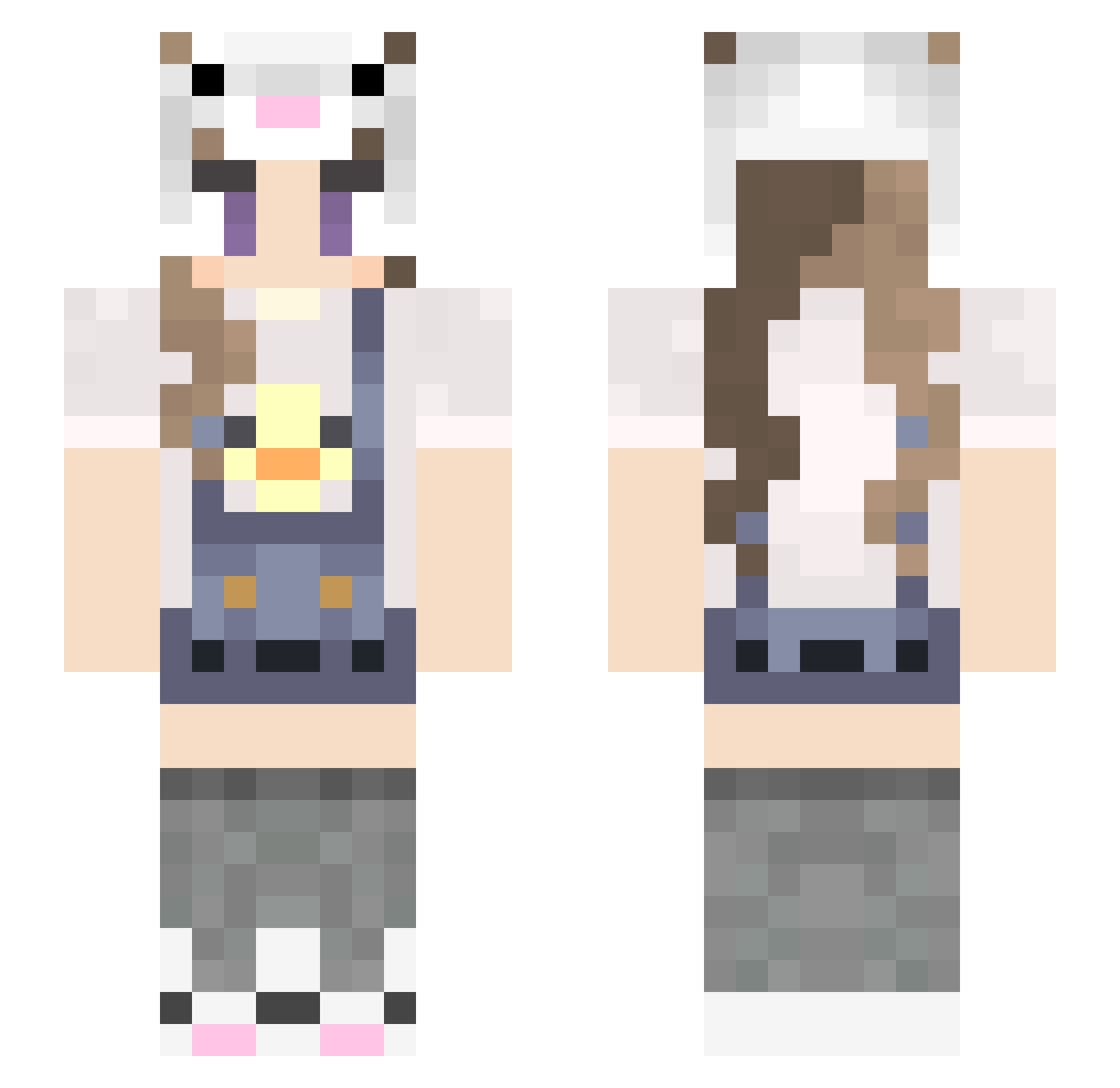 Lusa Minecraft skin, front and back view