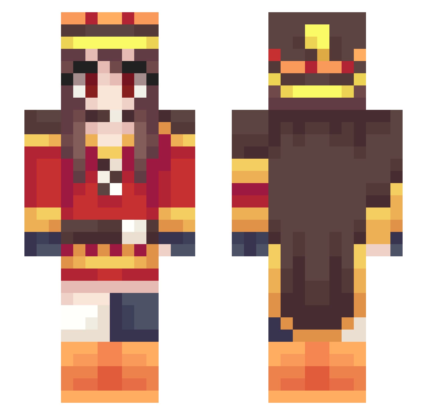 CHINOxSAN Minecraft skin, front and back view