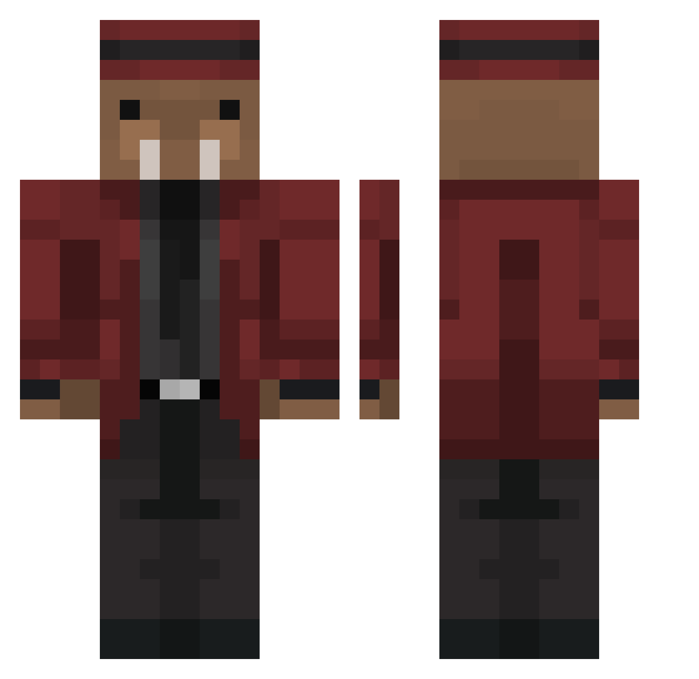 JimbobIsLost Minecraft skin, front and back view