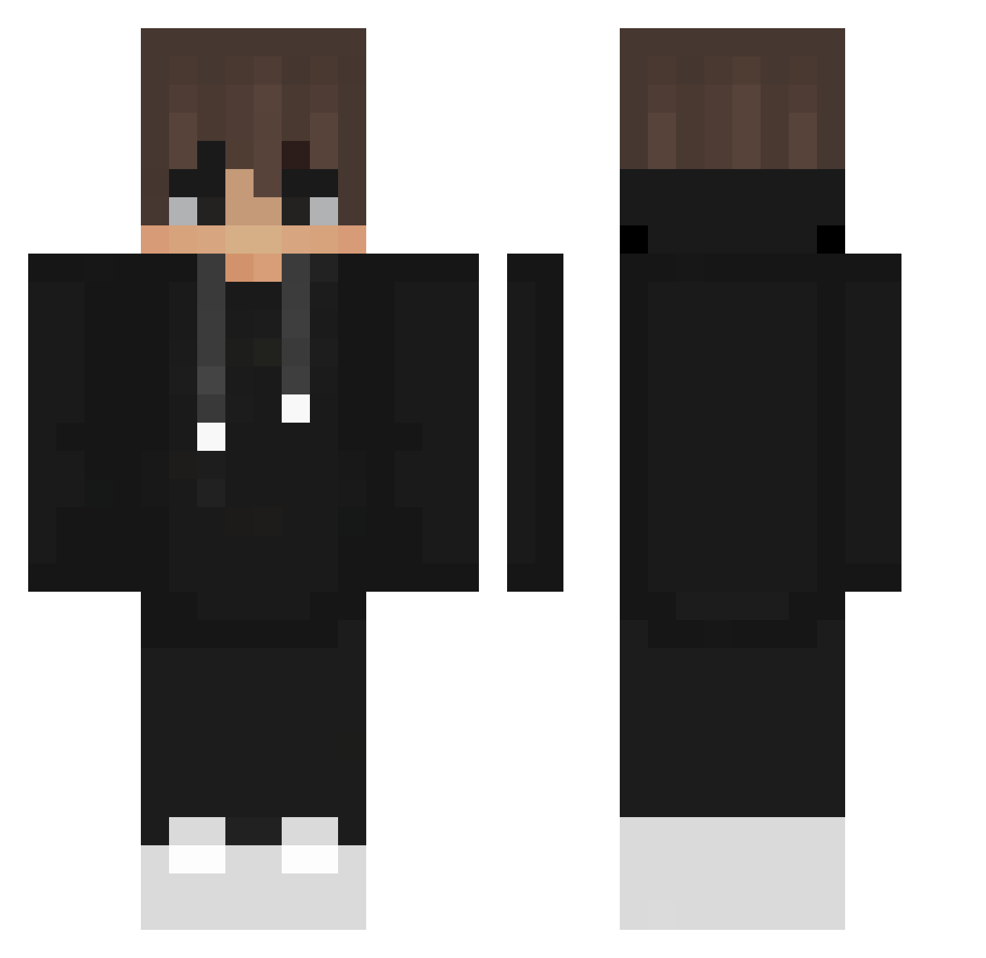 rutate Minecraft skin, front and back view