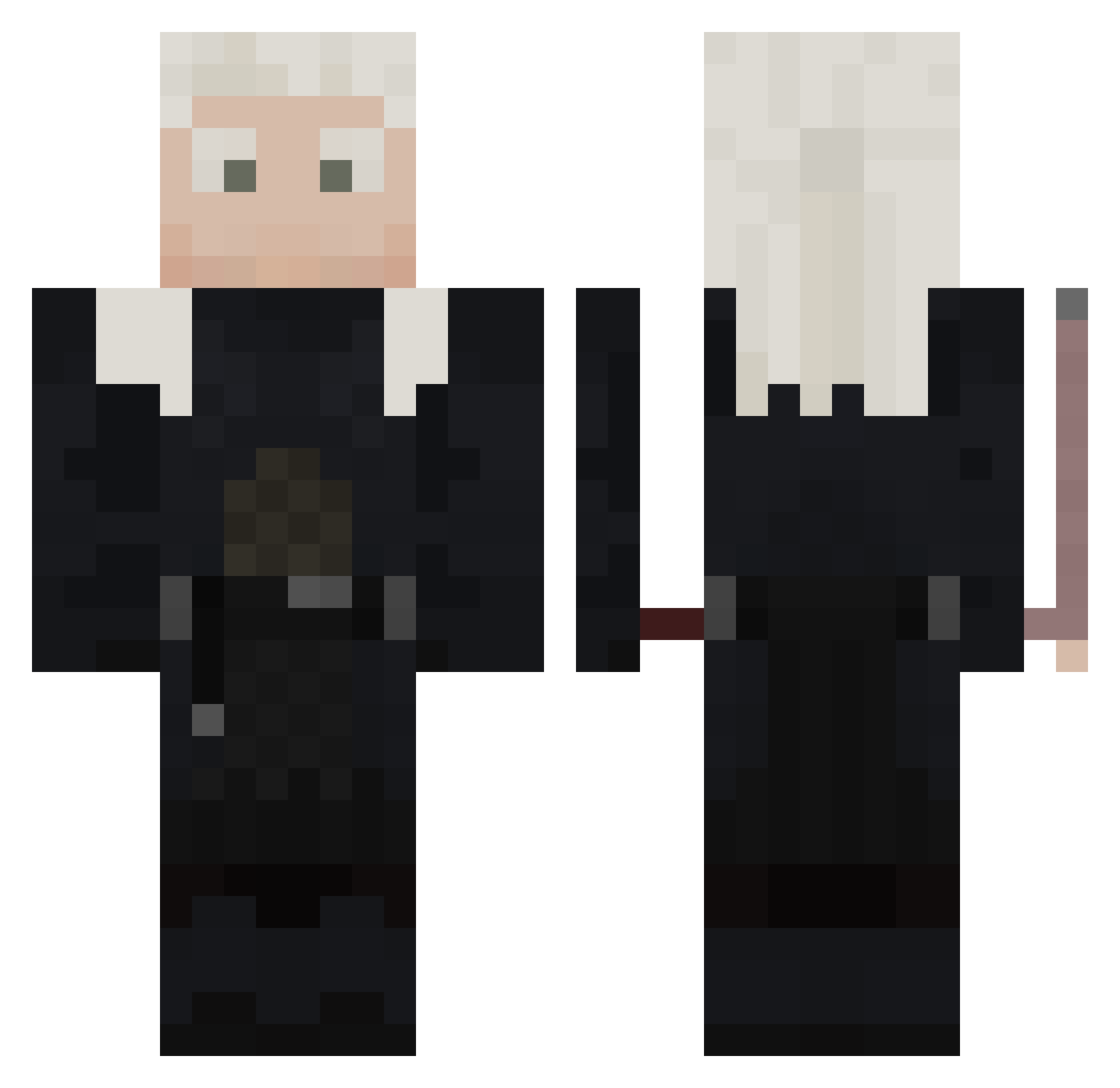 Laykere Minecraft skin, front and back view