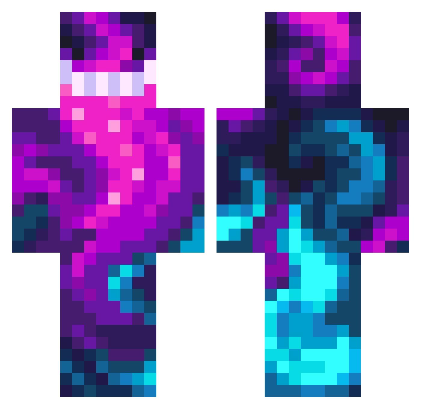 SimplifyTv Minecraft skin, front and back view