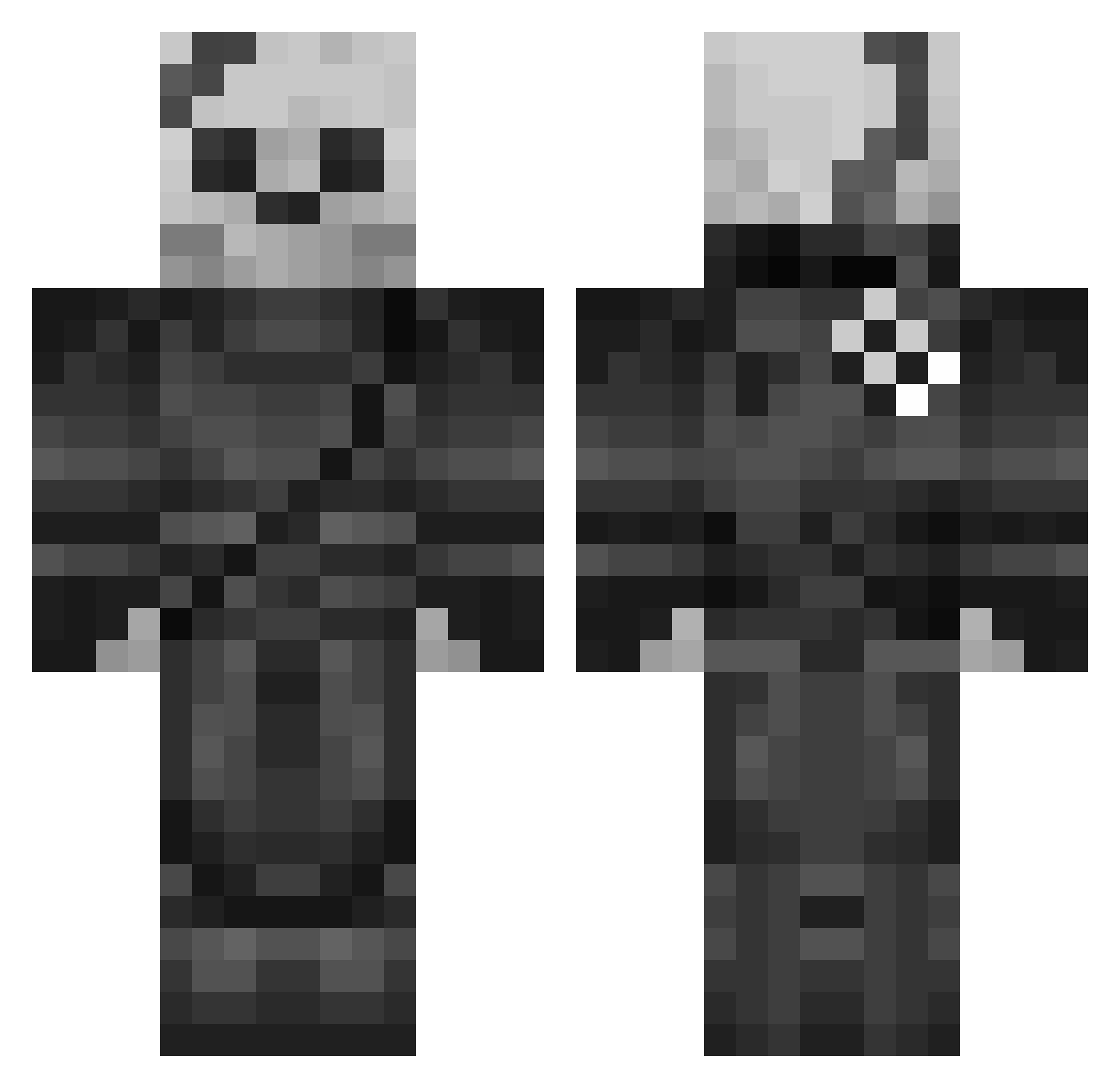 TheWitty Minecraft skin, front and back view