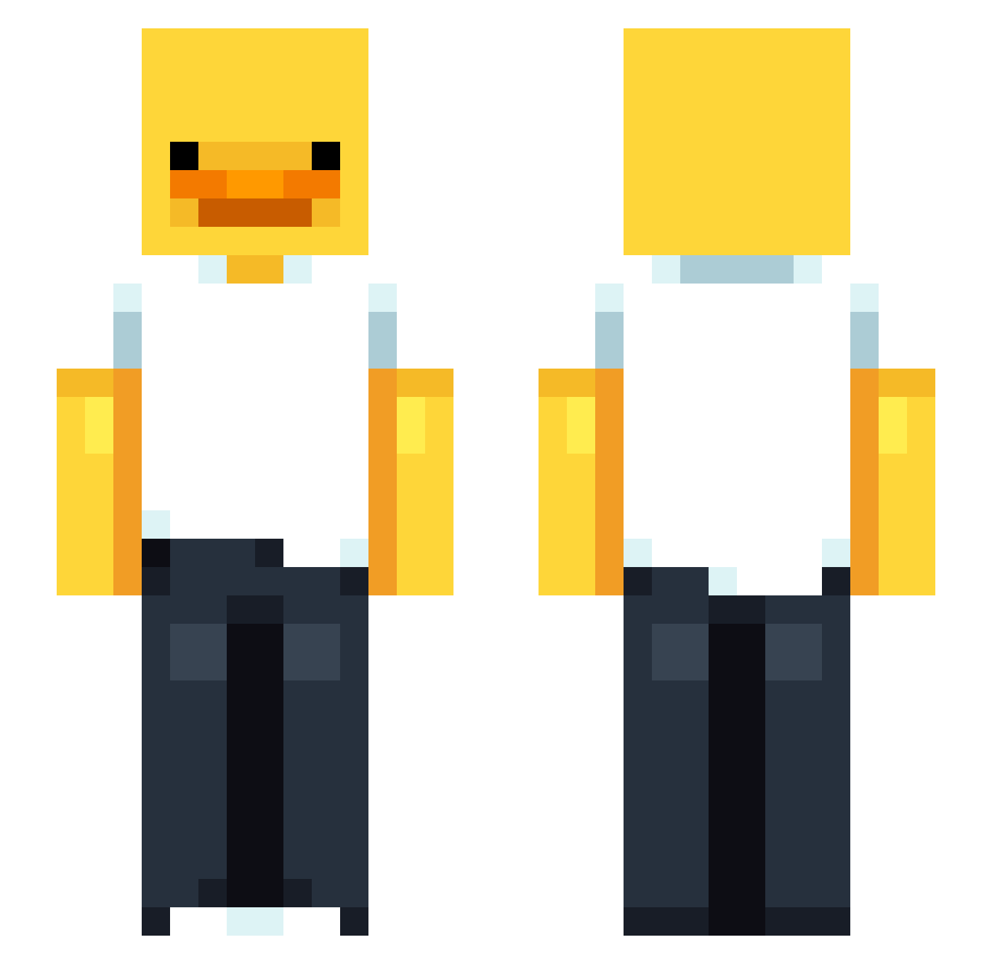 qxyfy Minecraft skin, front and back view