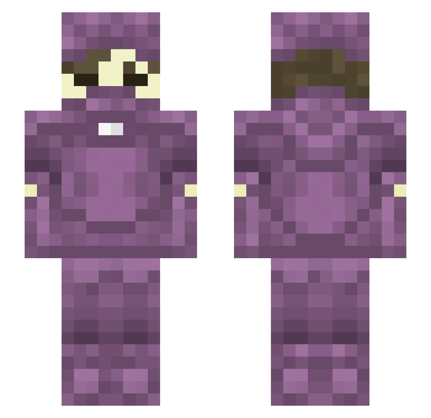 PVP143 Minecraft skin, front and back view