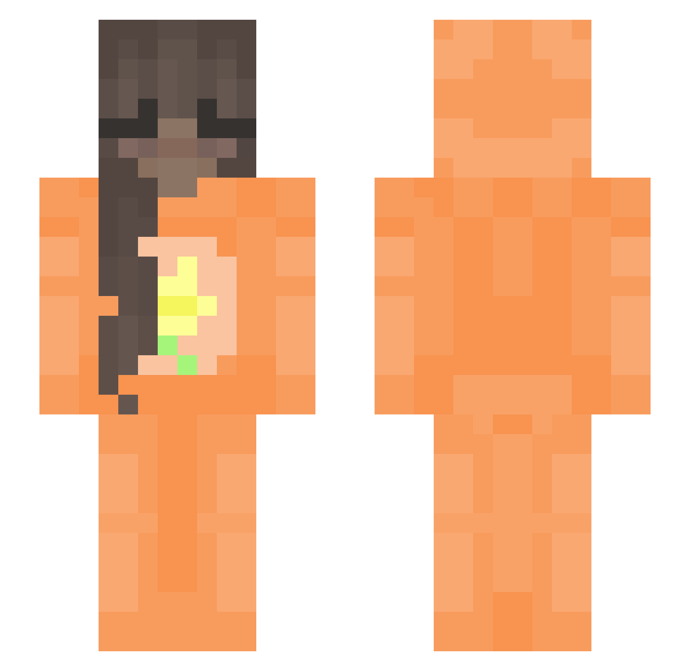 warmbev Minecraft skin, front and back view