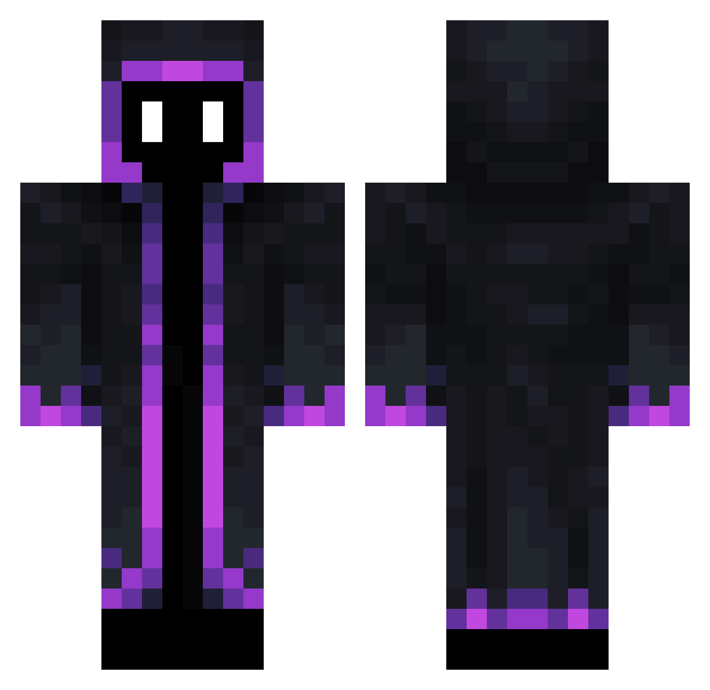 Jeffikk Minecraft skin, front and back view