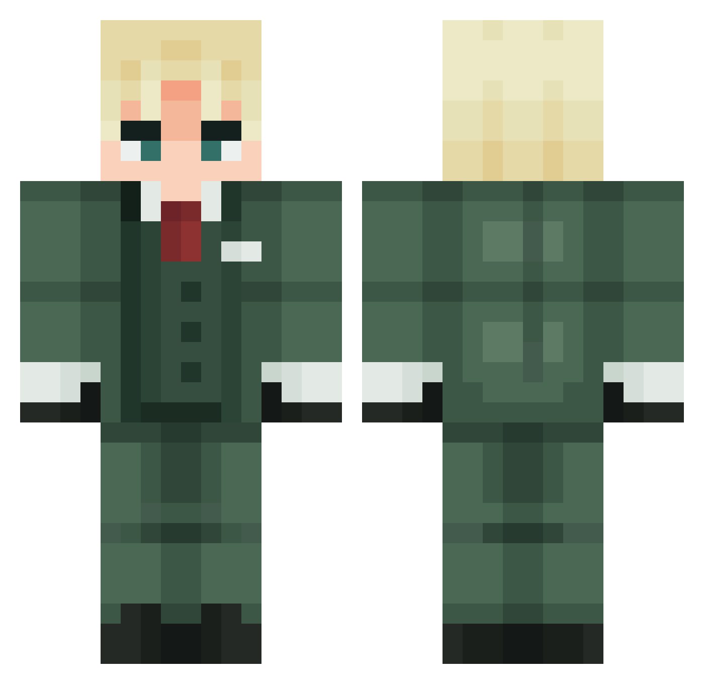 Liquidjade22 Minecraft skin, front and back view