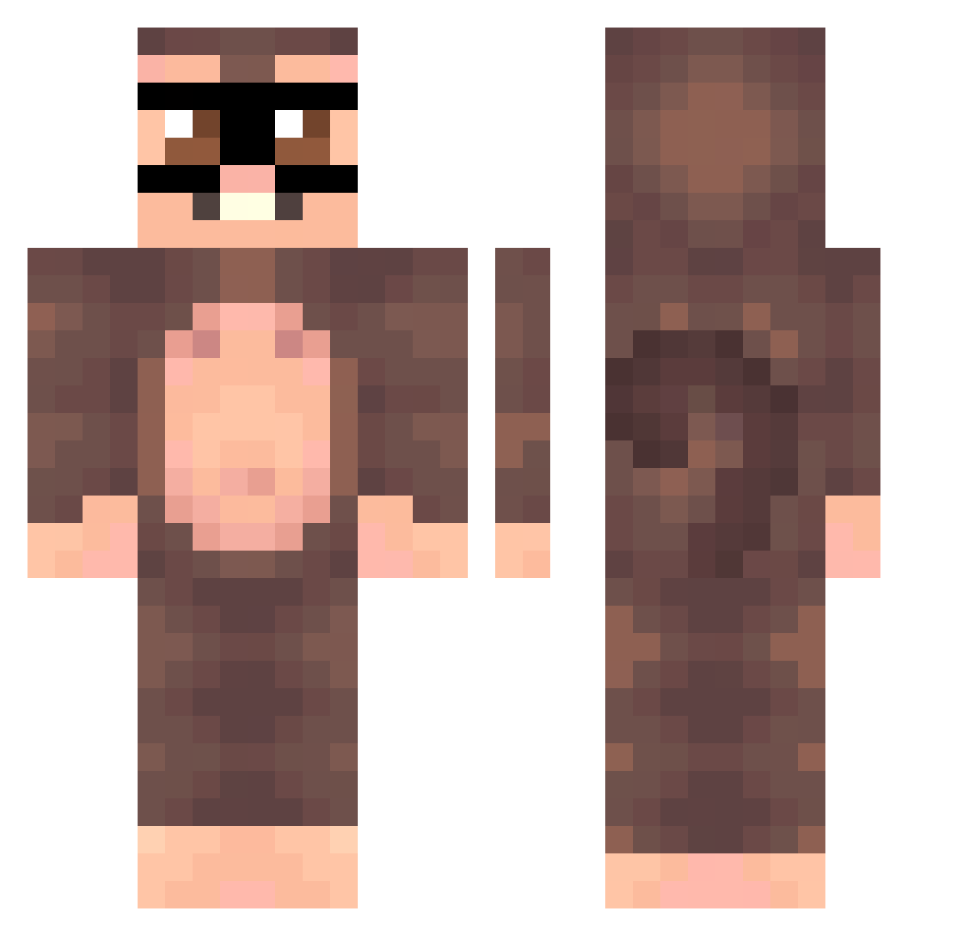 Zyvos Minecraft skin, front and back view