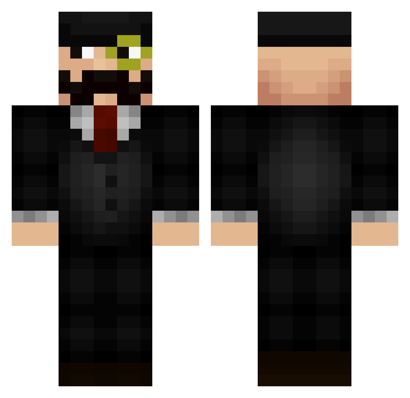 Brit Minecraft skin, front and back view