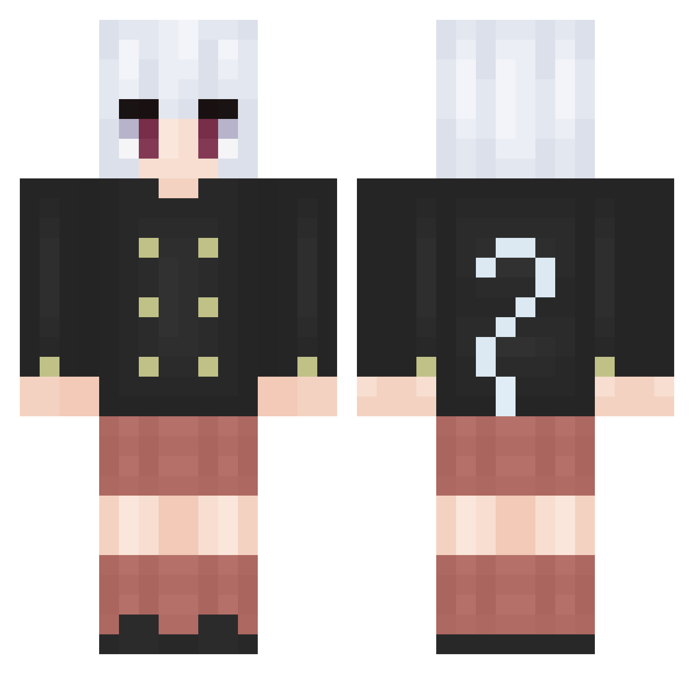 ivsw Minecraft skin, front and back view