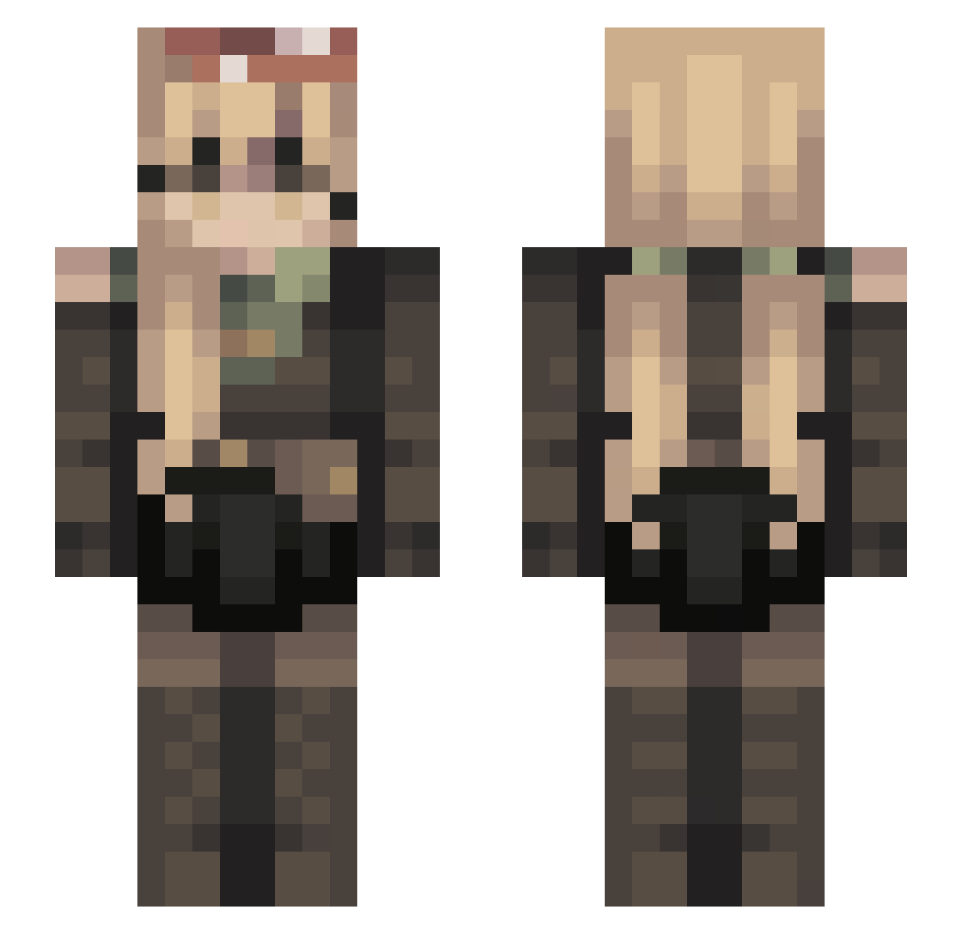 shizumi0 Minecraft skin, front and back view