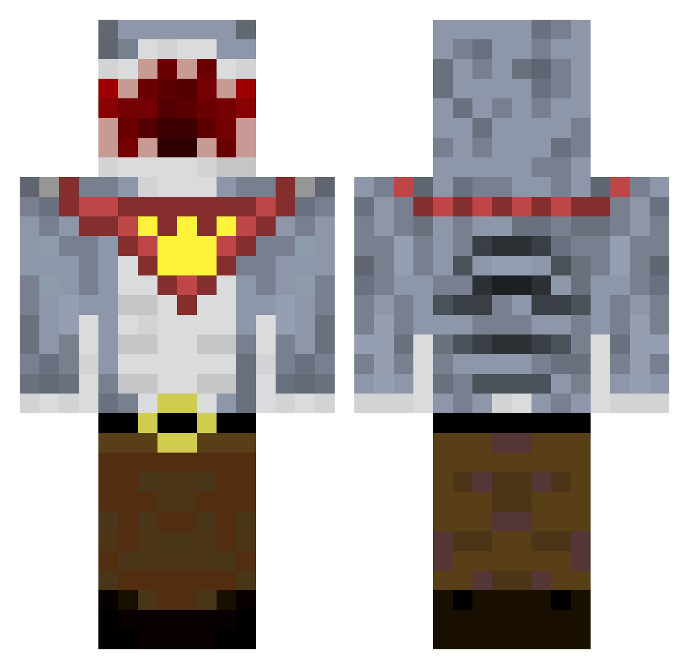 Barnabas Minecraft skin, front and back view