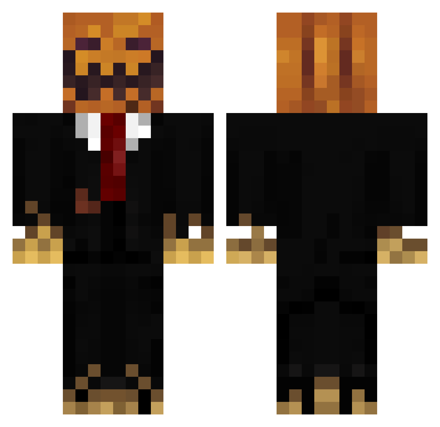 Chr1sNek Minecraft skin, front and back view