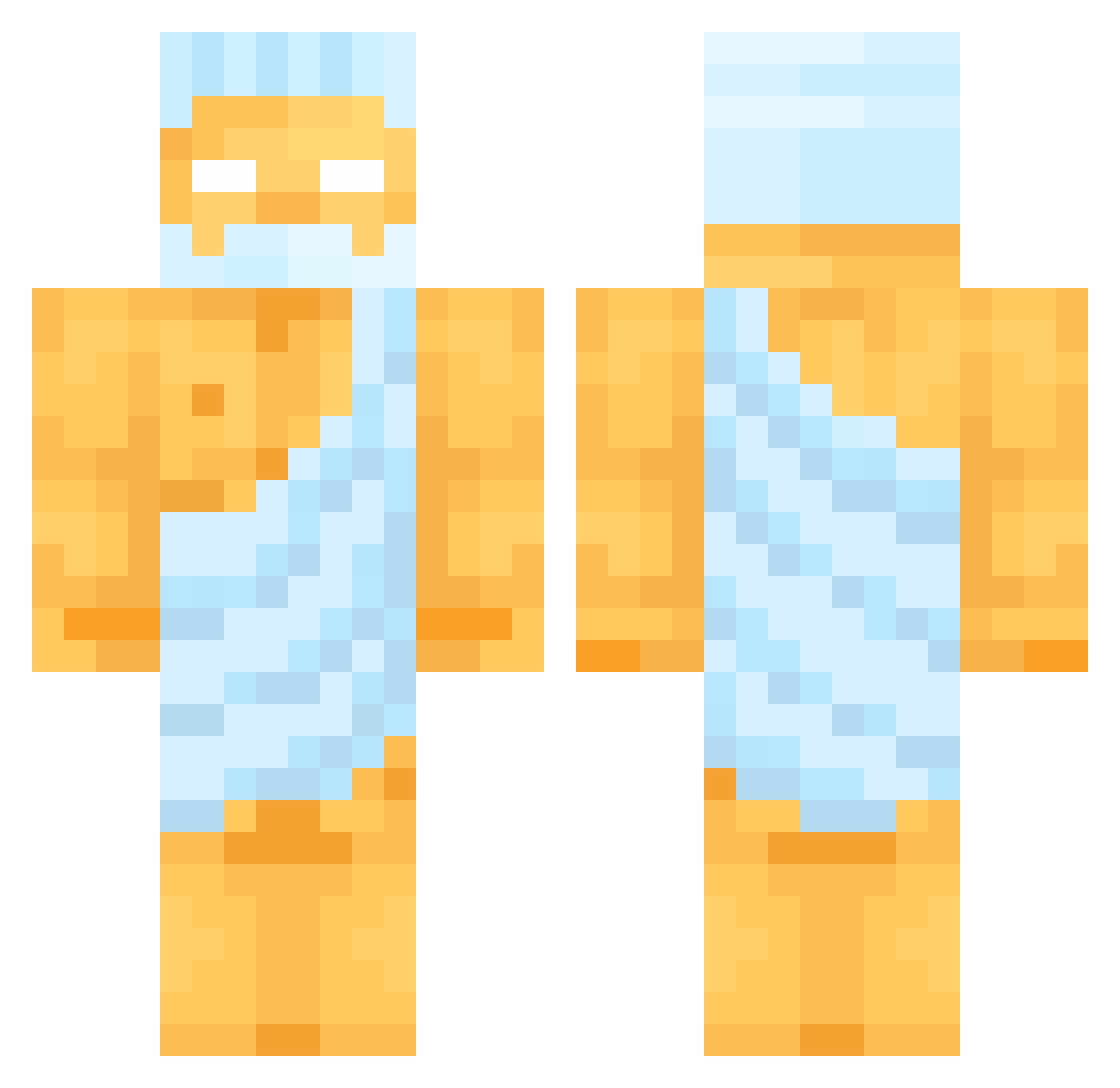 WltheredStorm Minecraft skin, front and back view