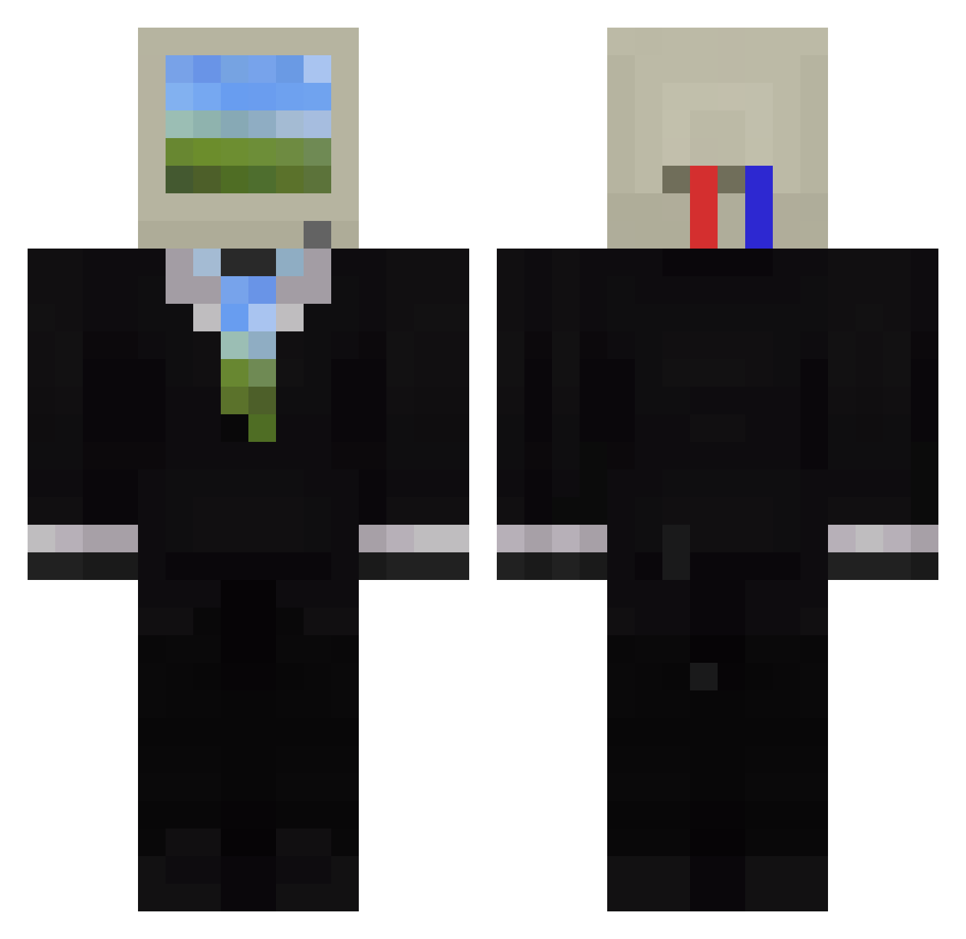 lexden Minecraft skin, front and back view