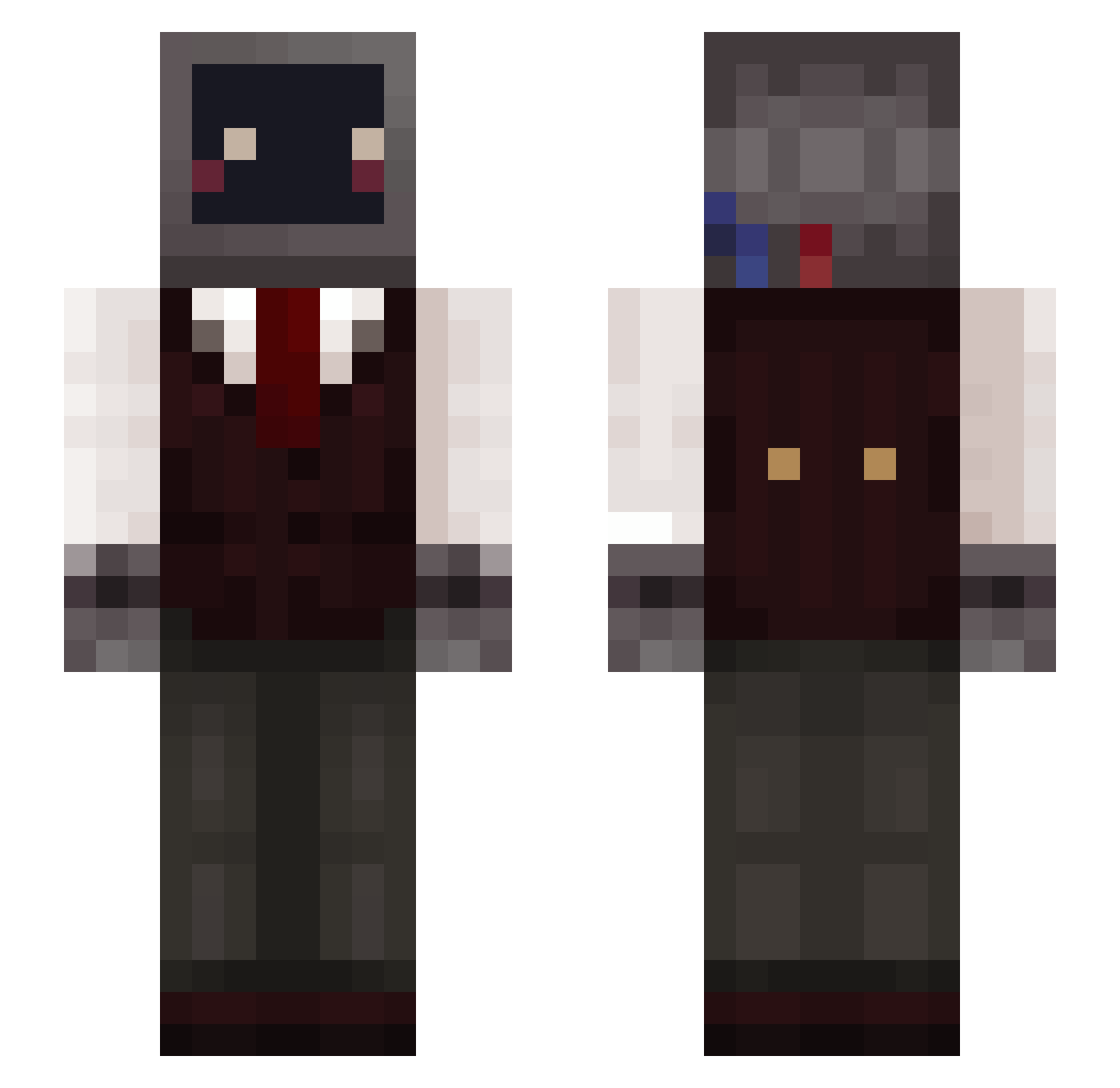 WanderingMagic Minecraft skin, front and back view