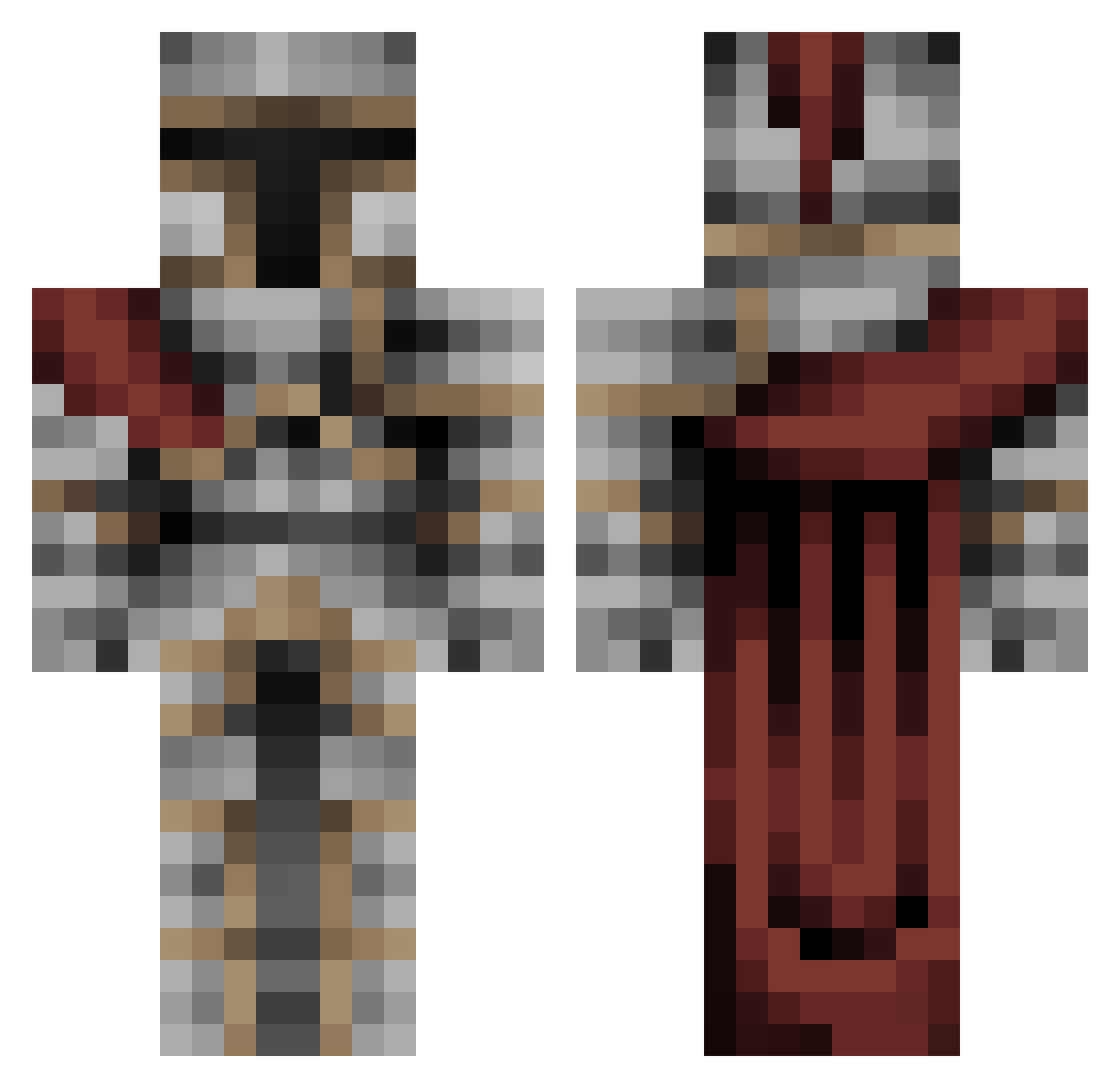 WarriorChris Minecraft skin, front and back view