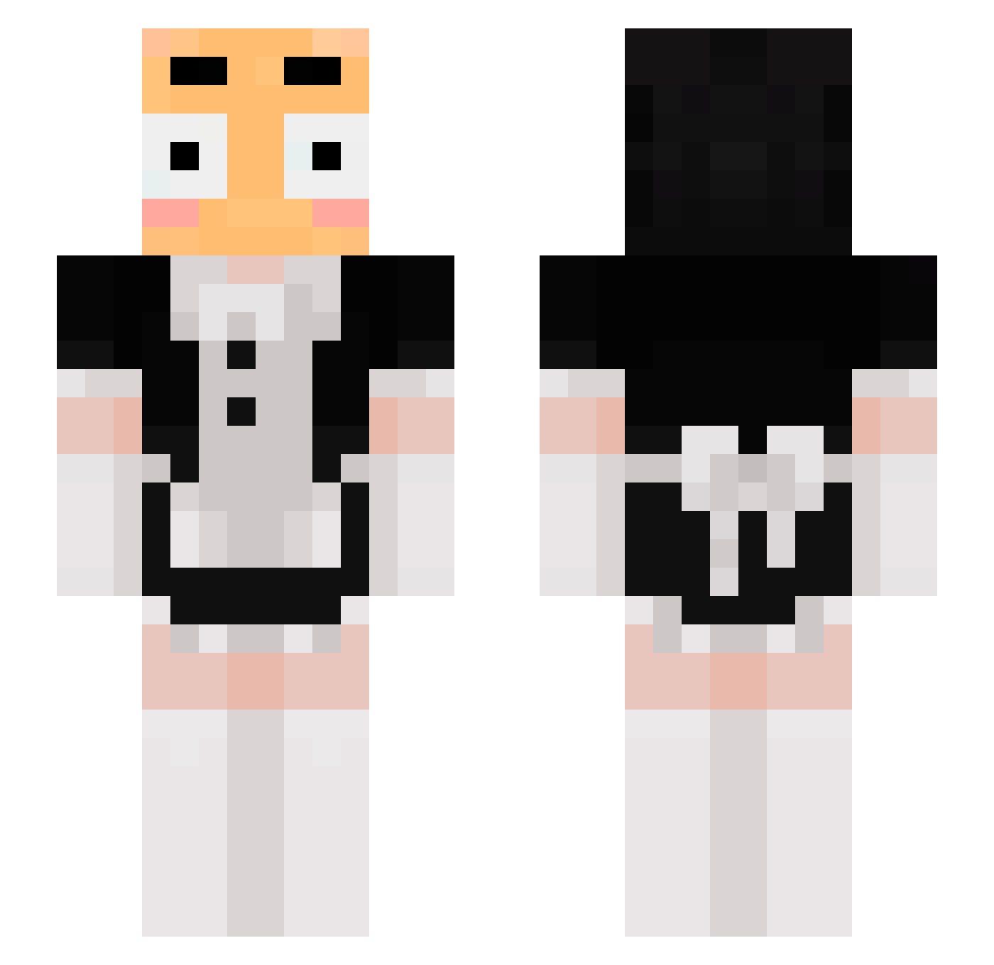wintersenses Minecraft skin, front and back view