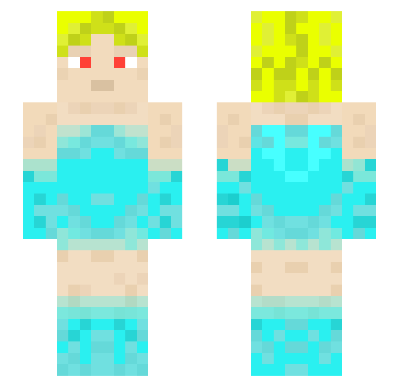 Zycronox Minecraft skin, front and back view