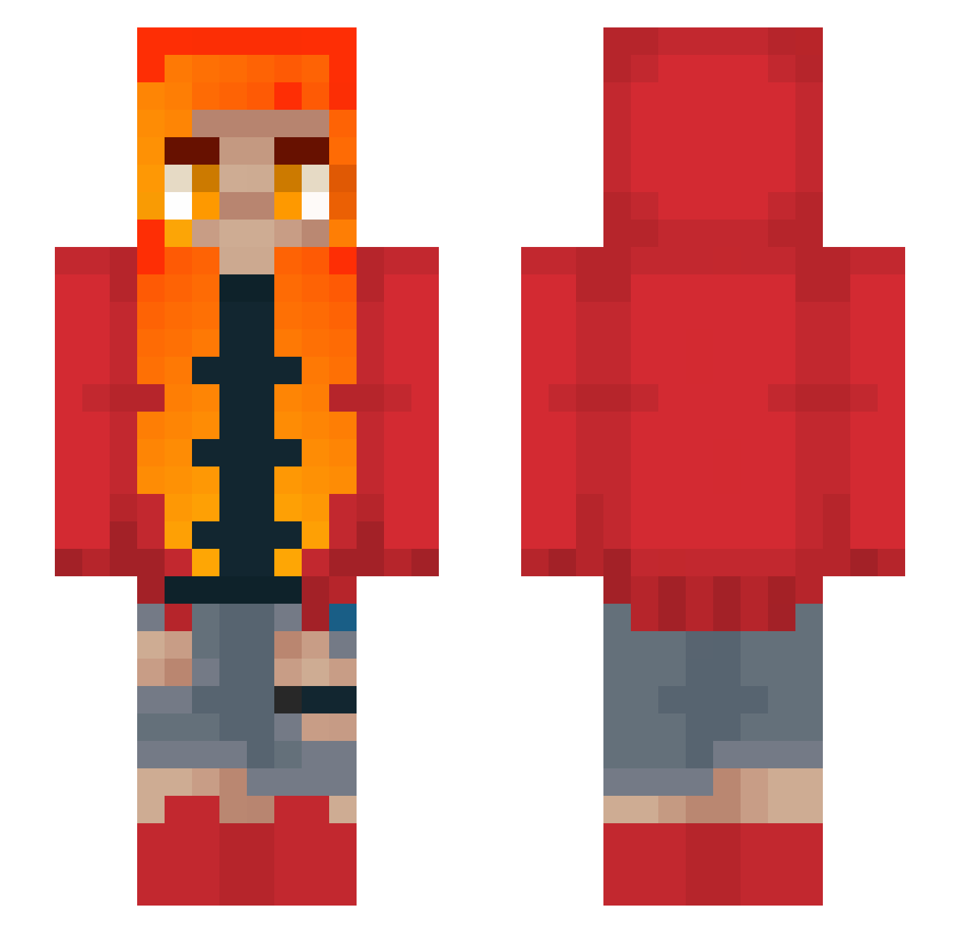 Villain_Arc Minecraft skin, front and back view