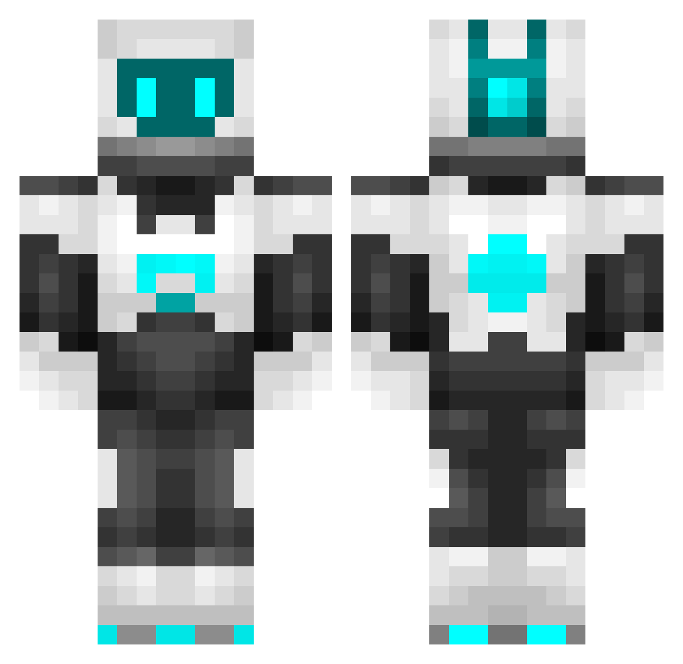 ST0RMYKNIGHT Minecraft skin, front and back view