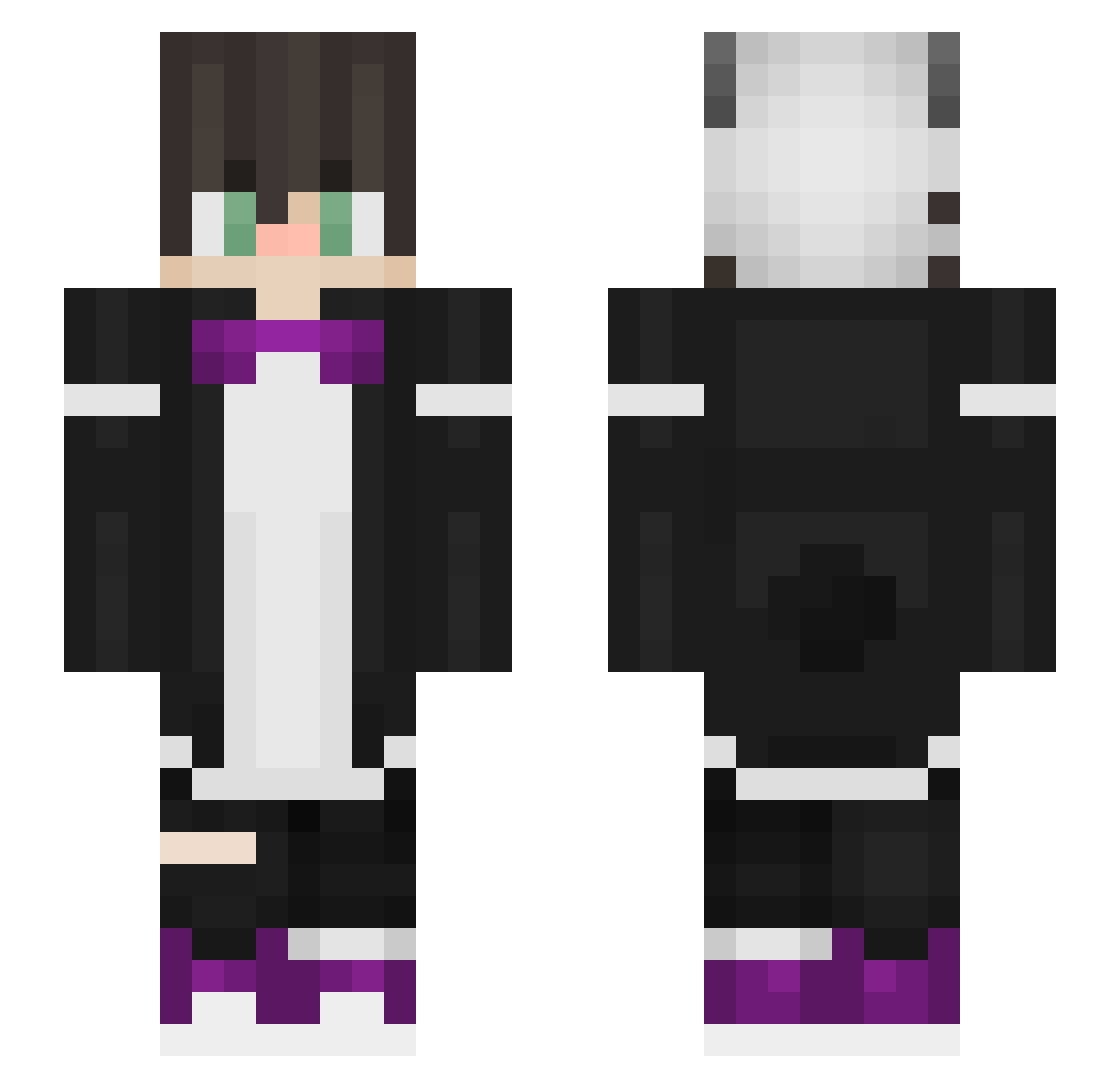 Rozhok Minecraft skin, front and back view