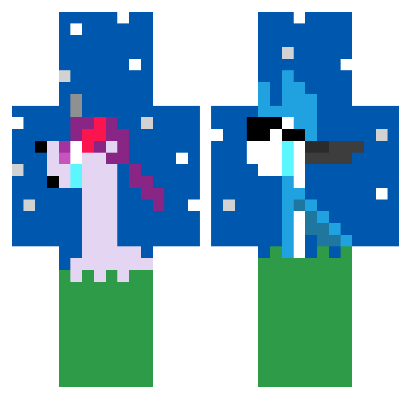 Darkboy91 Minecraft skin, front and back view