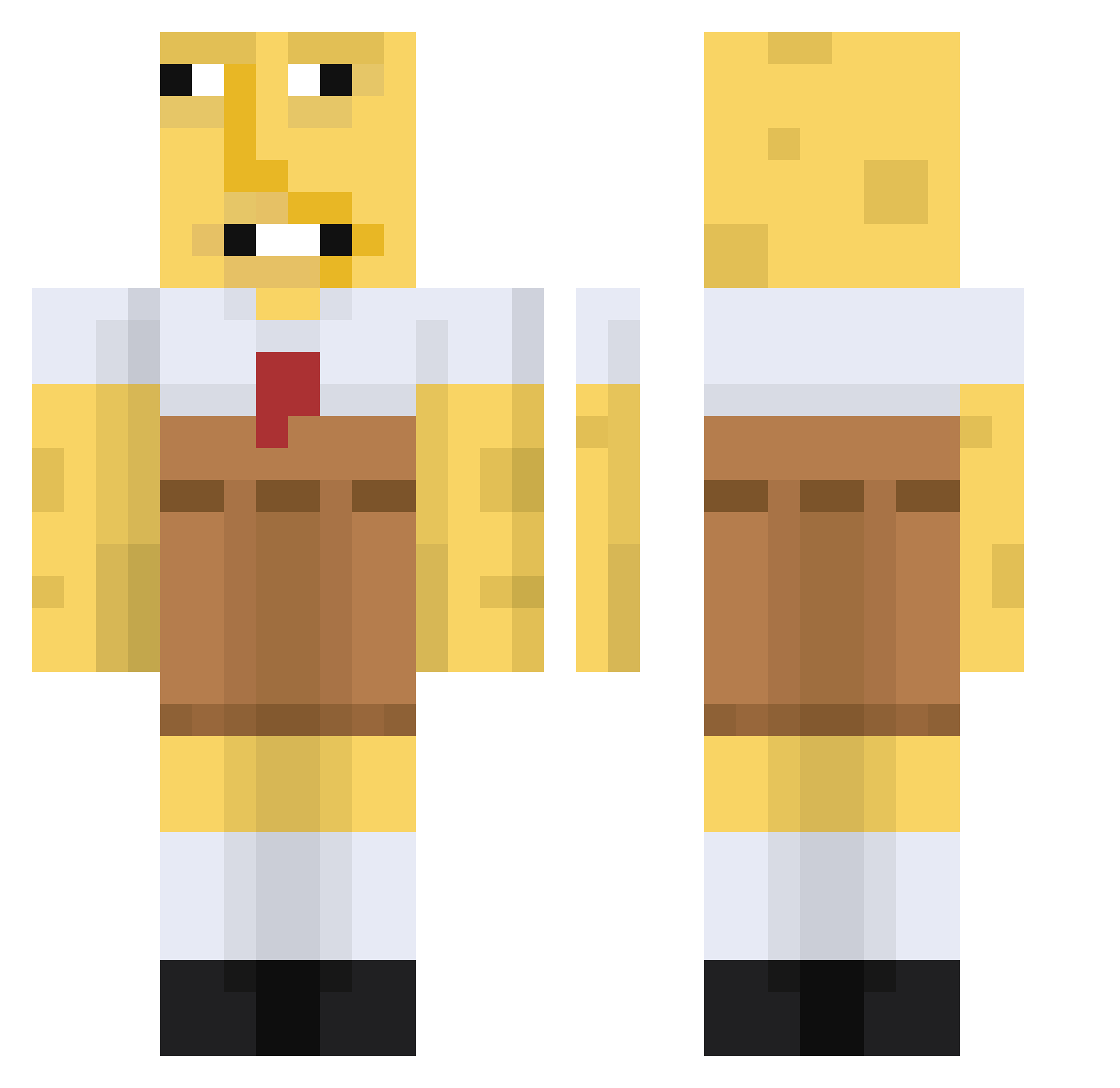 H1ZZ0 Minecraft skin, front and back view